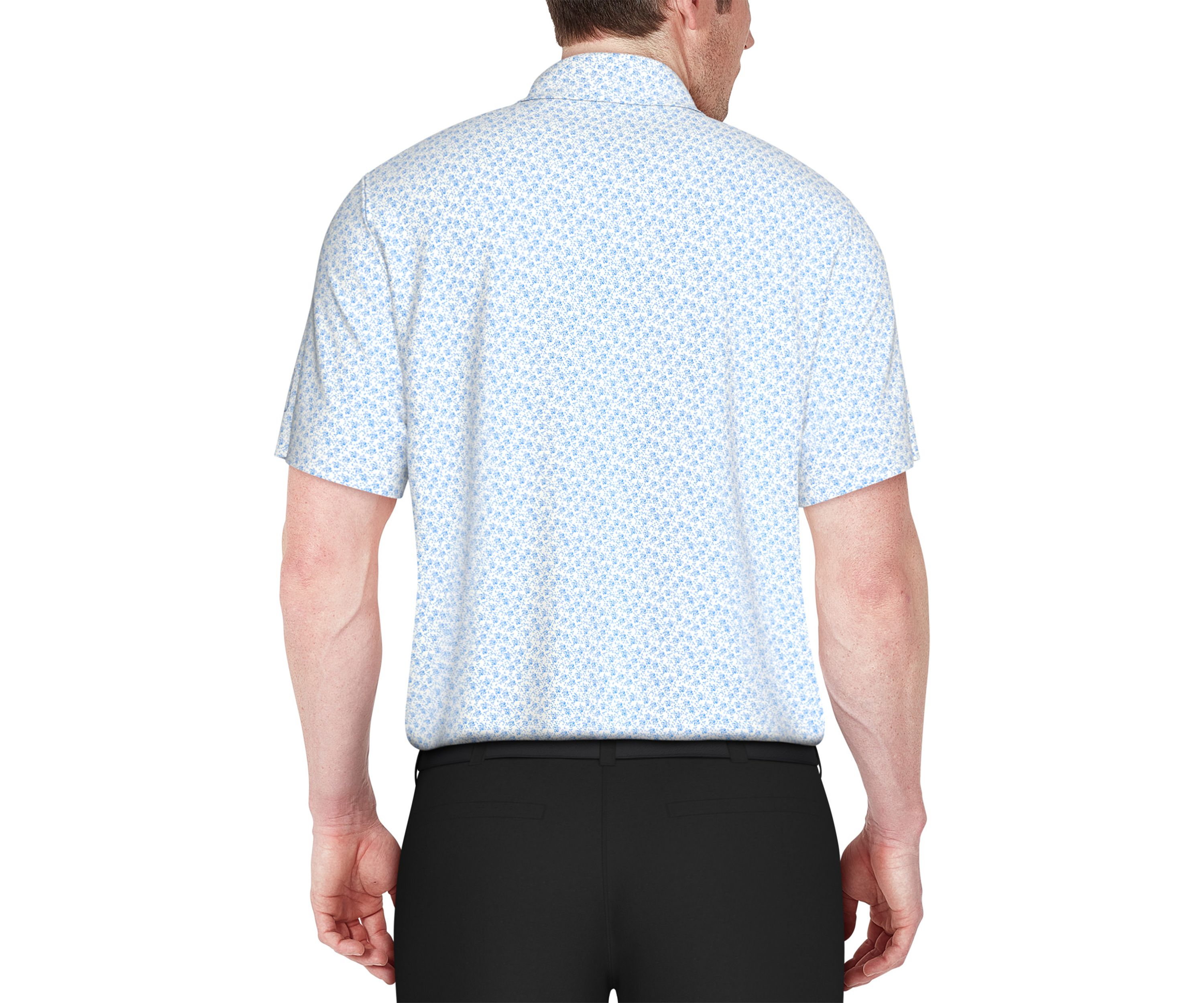 Floral Print Short Sleeve Golf Polo Shirt