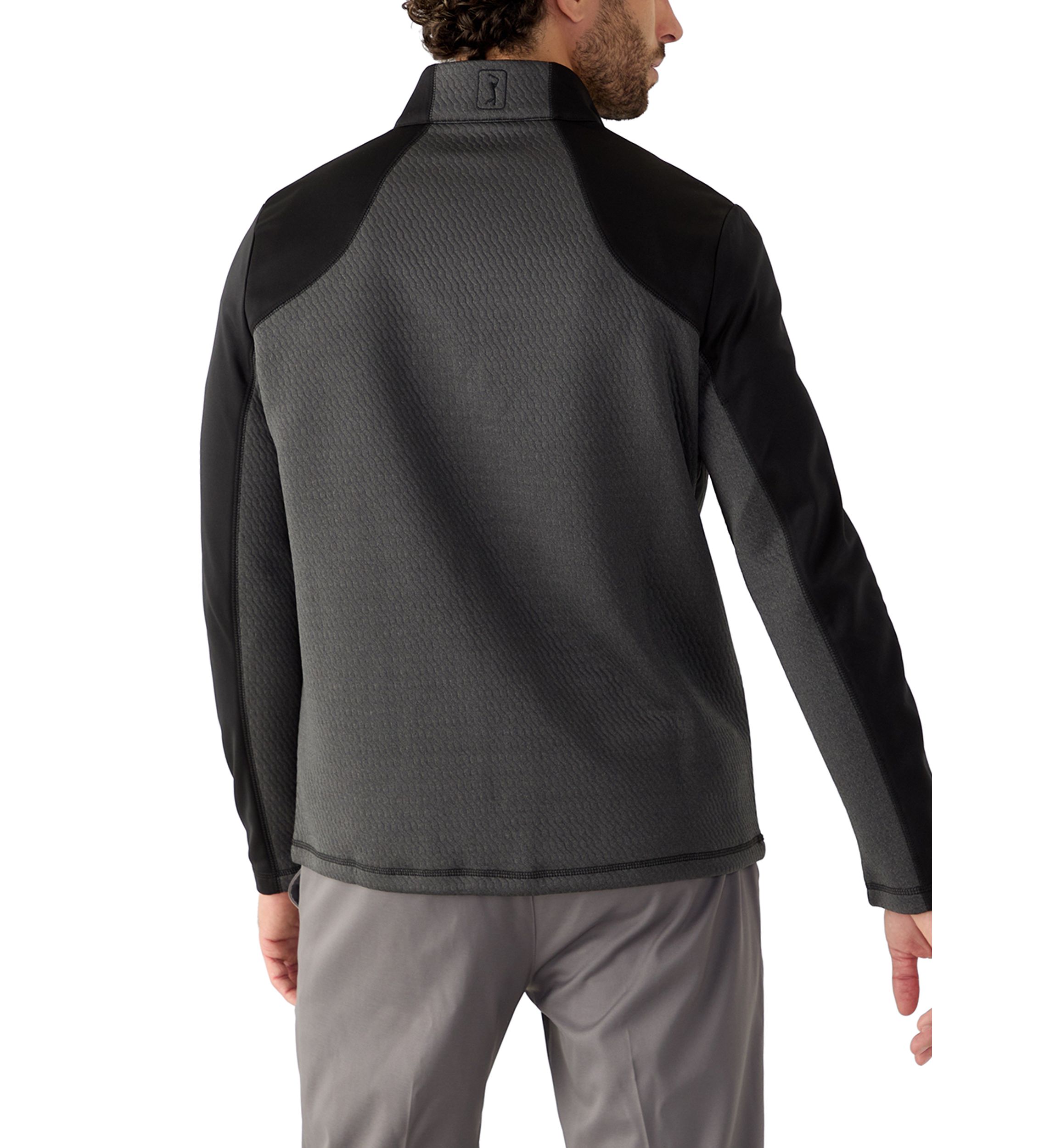 Mens Long Sleeve Textured 1/4 Zip Pullover 