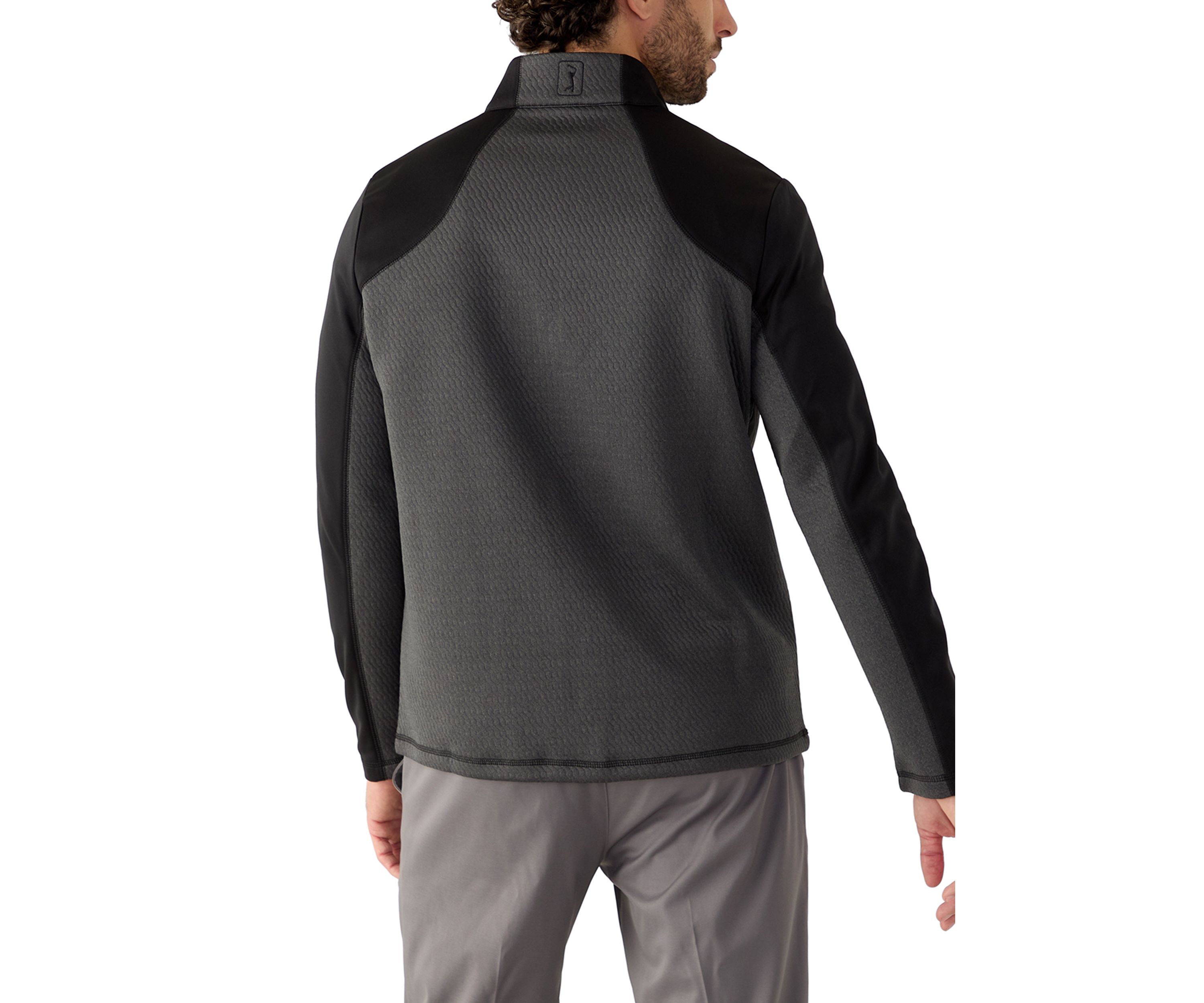 Mens Long Sleeve Textured 1/4 Zip Pullover 