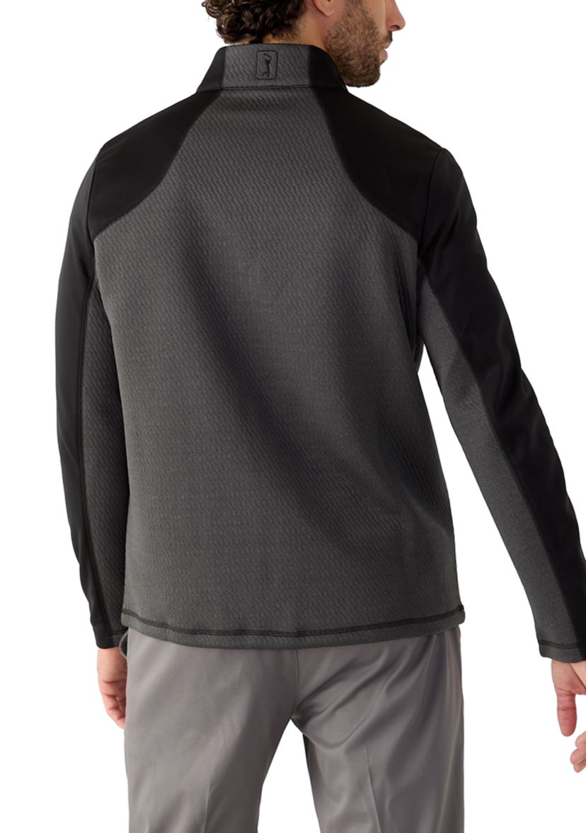 Mens Long Sleeve Textured 1/4 Zip Pullover 