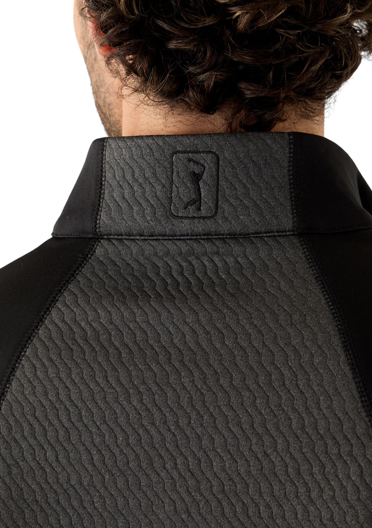 Mens Long Sleeve Textured 1/4 Zip Pullover 
