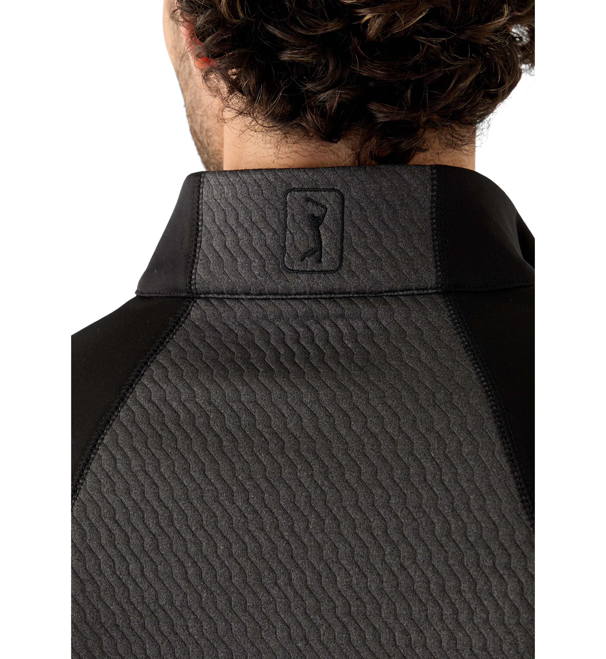 Mens Long Sleeve Textured 1/4 Zip Pullover 