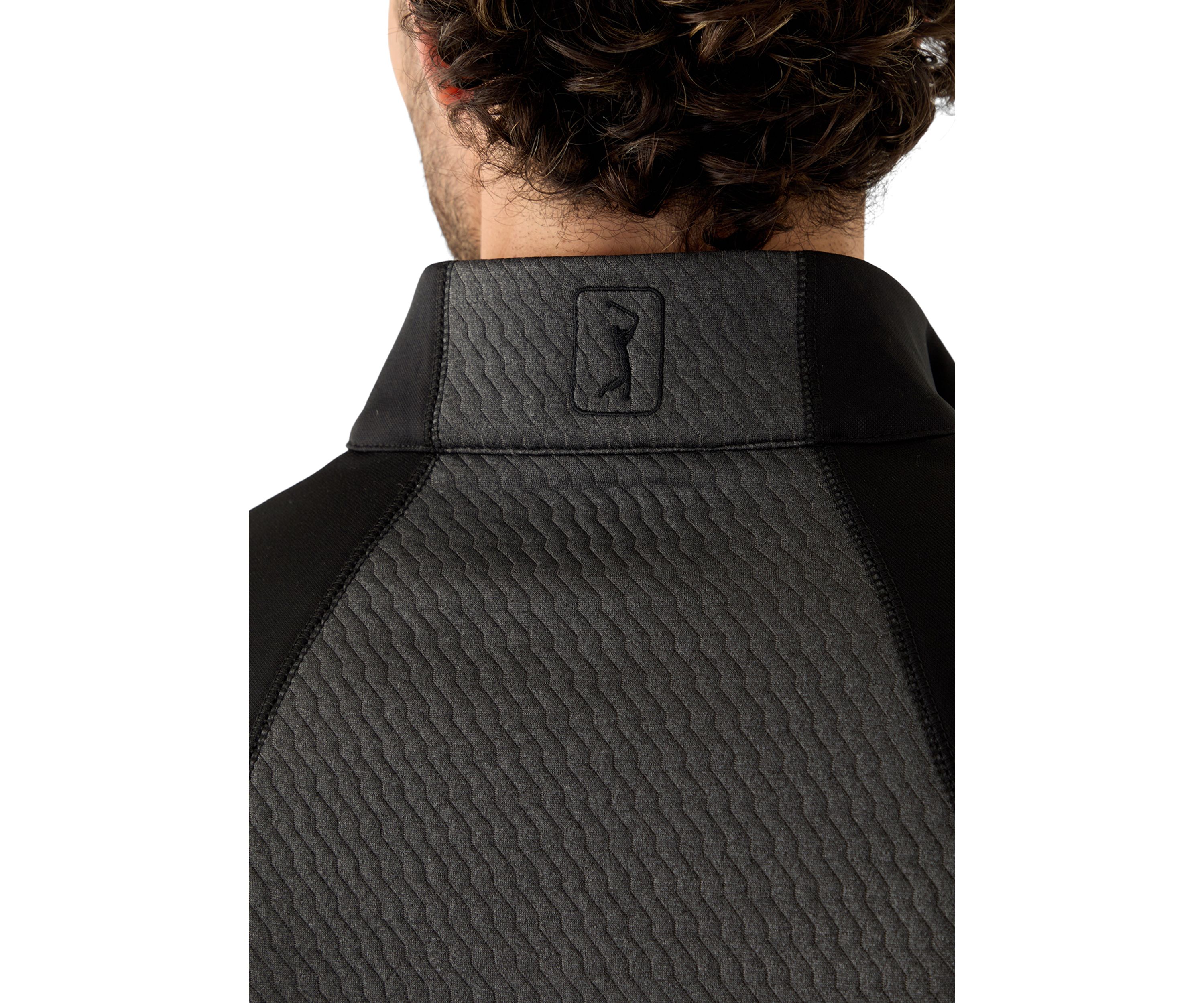 Mens Long Sleeve Textured 1/4 Zip Pullover 