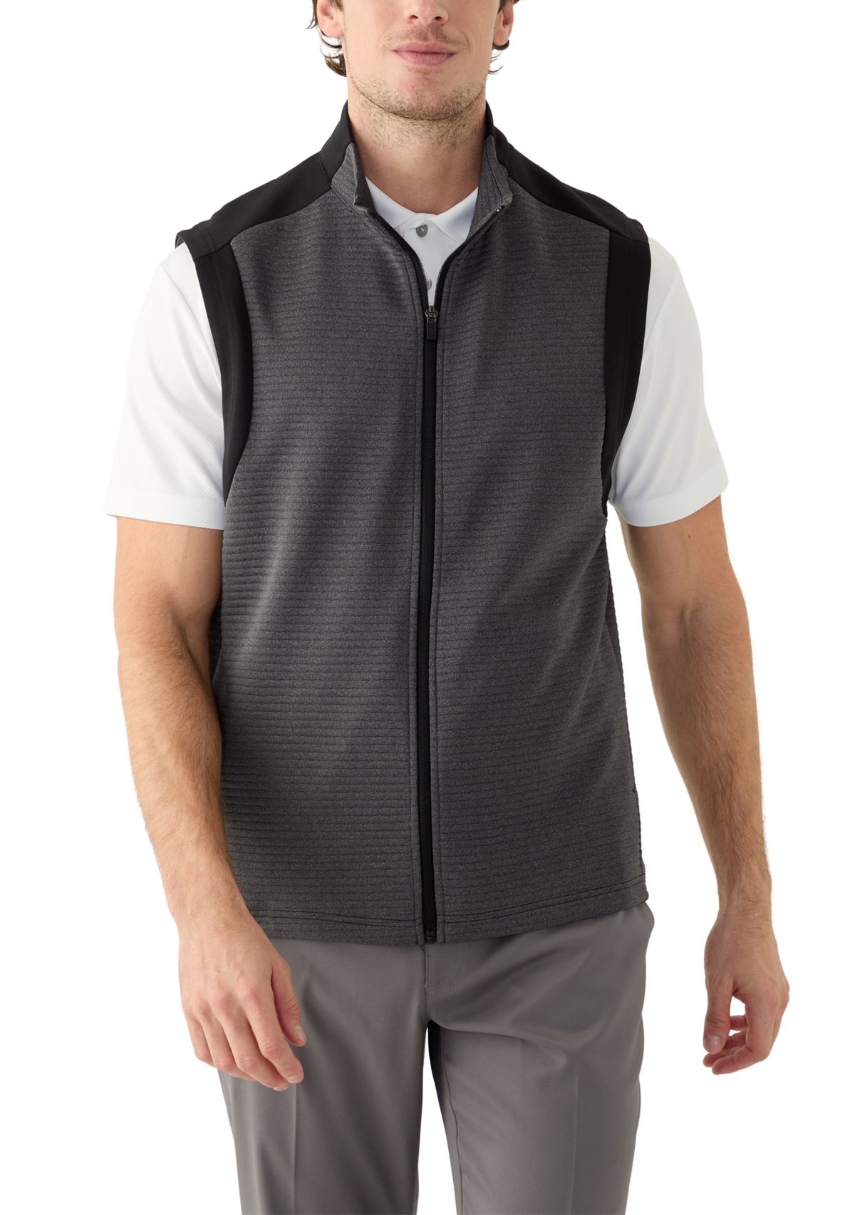 Mens Ottoman Full Zip Golf Vest