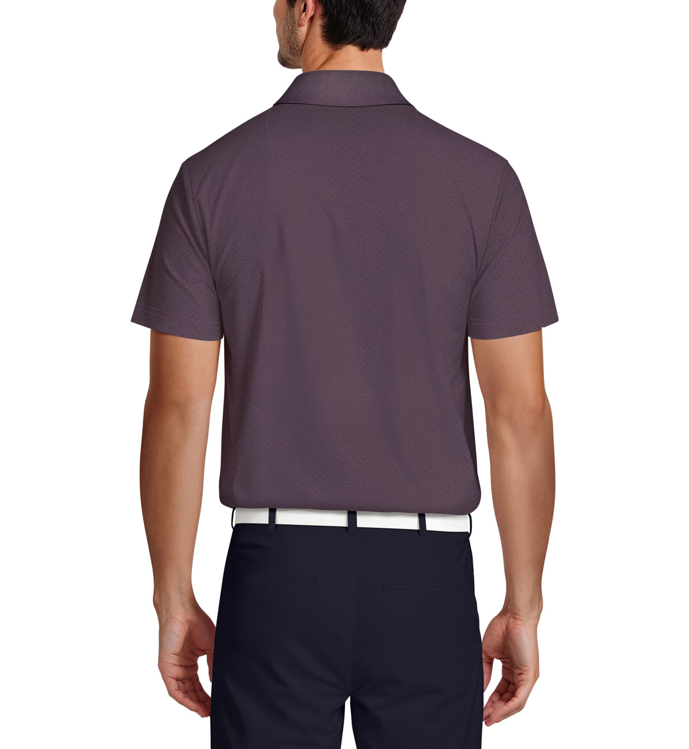 Motion Chest Stripe Print Short Sleeve Golf Polo Shirt