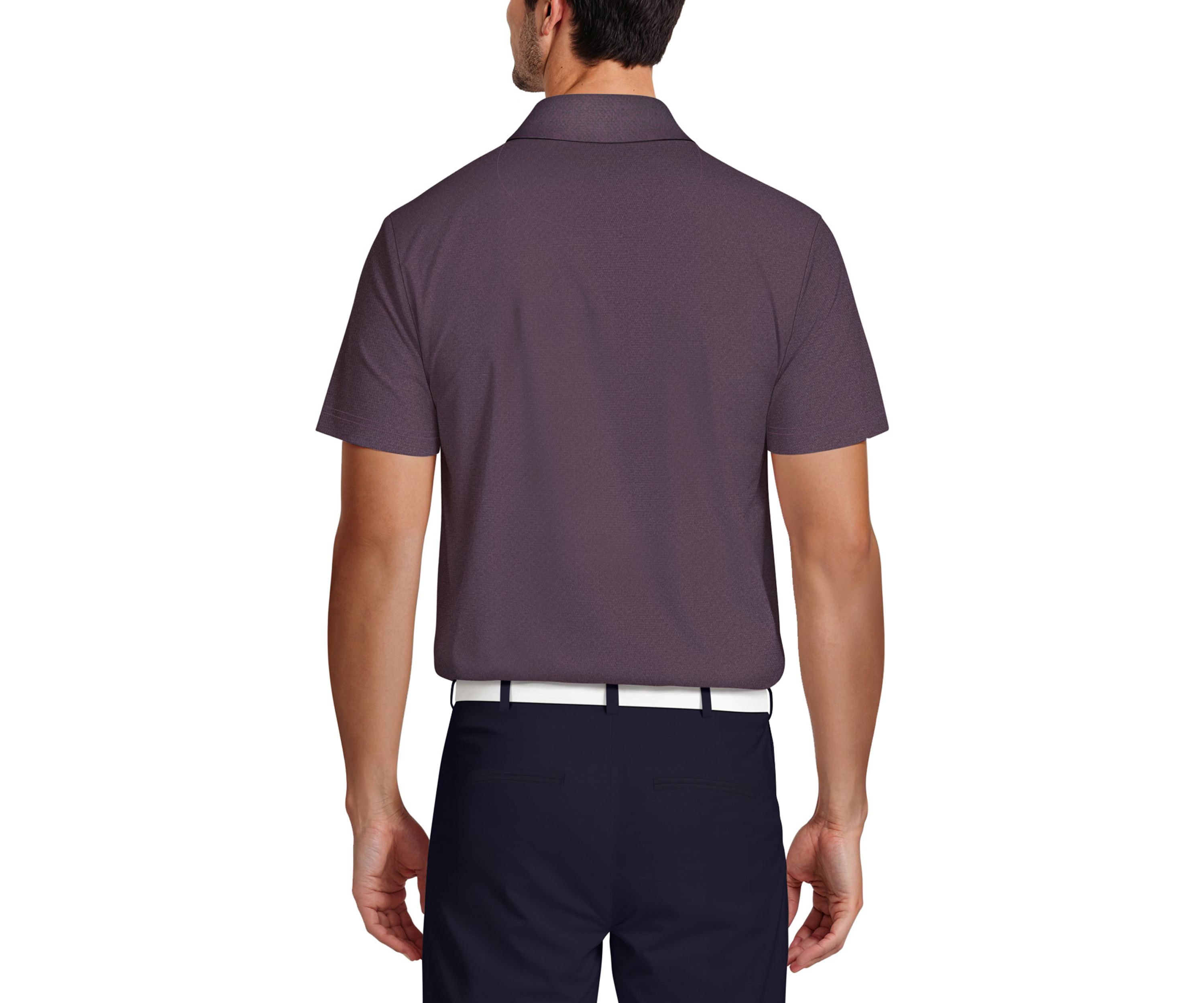 Motion Chest Stripe Print Short Sleeve Golf Polo Shirt