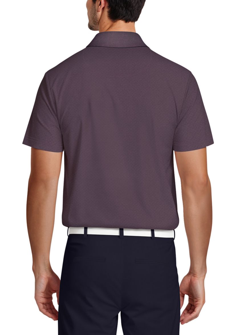 Motion Chest Stripe Print Short Sleeve Golf Polo Shirt