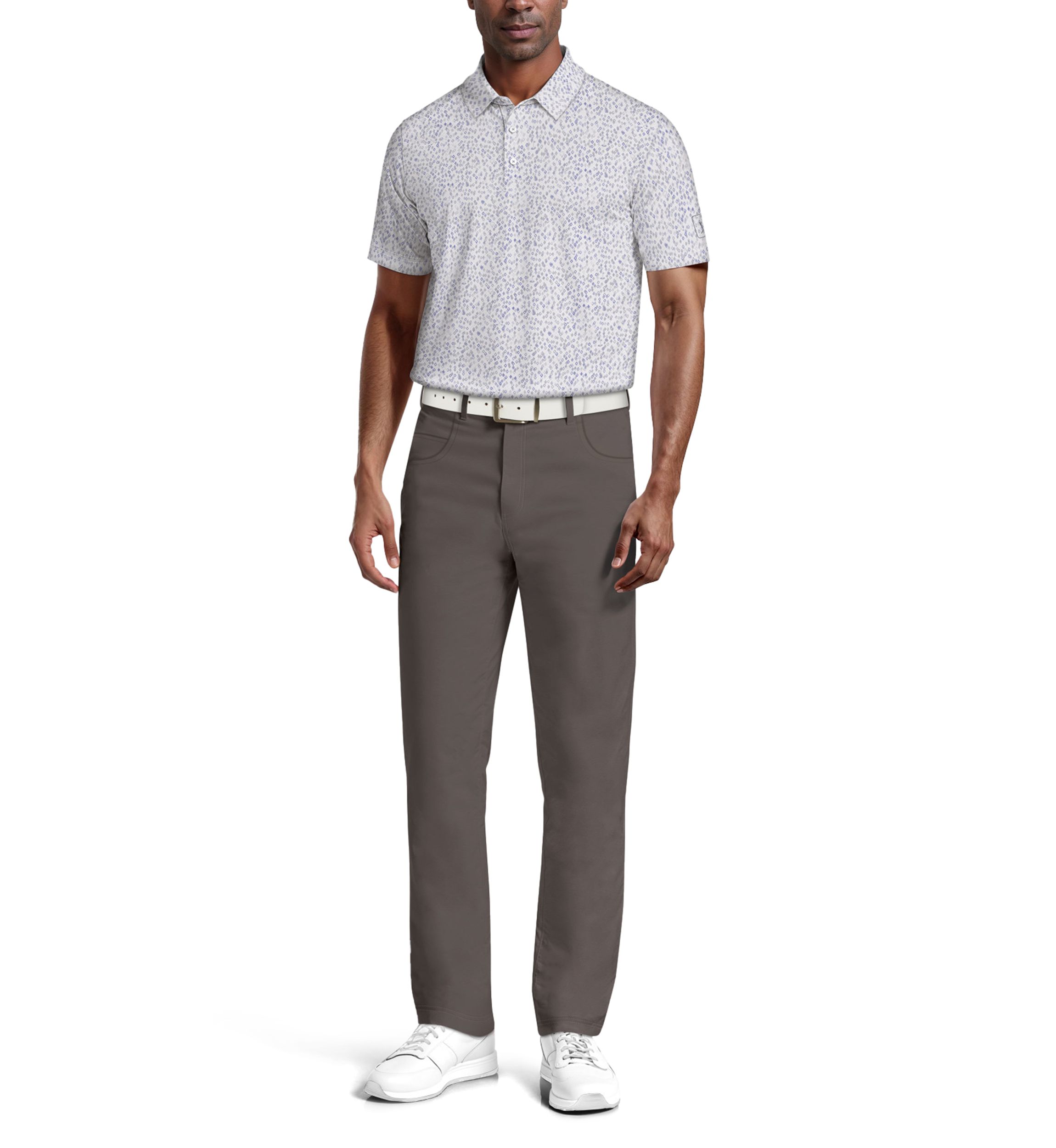 All-Over Golf Confetti Print Short Sleeve Golf Polo Shirt