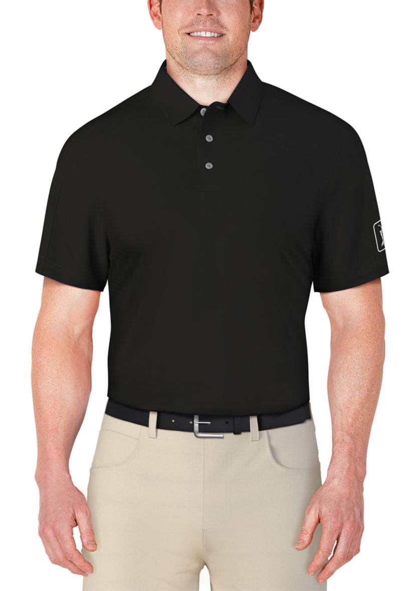 Mens Solid Cooling Texture Golf Polo Shirt