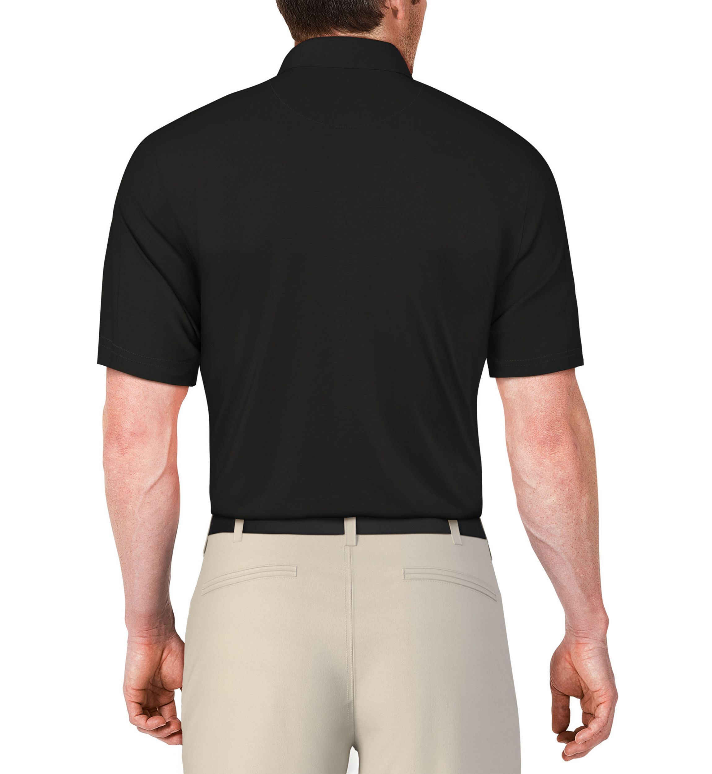Mens Solid Cooling Texture Golf Polo Shirt