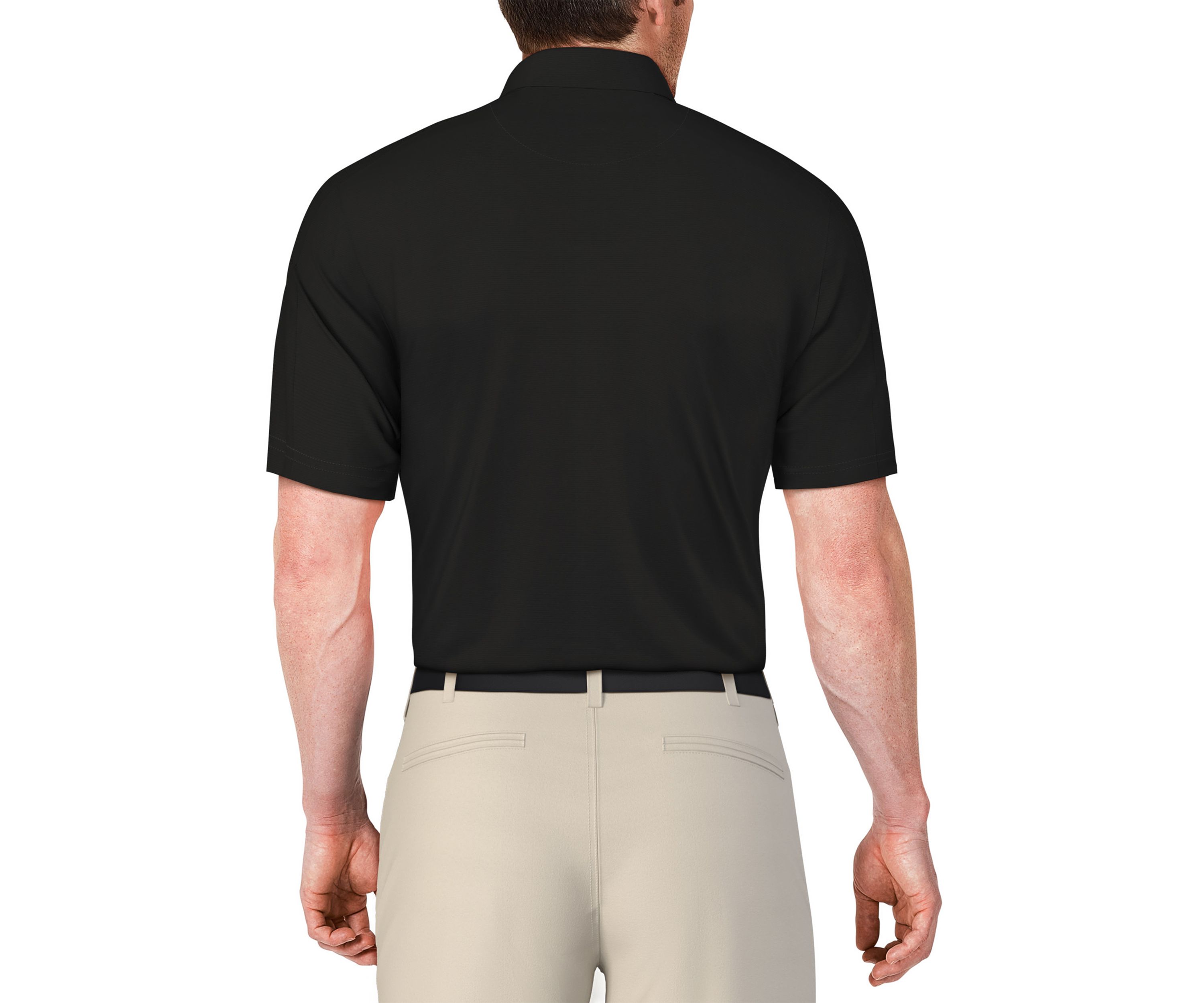 Mens Solid Cooling Texture Golf Polo Shirt