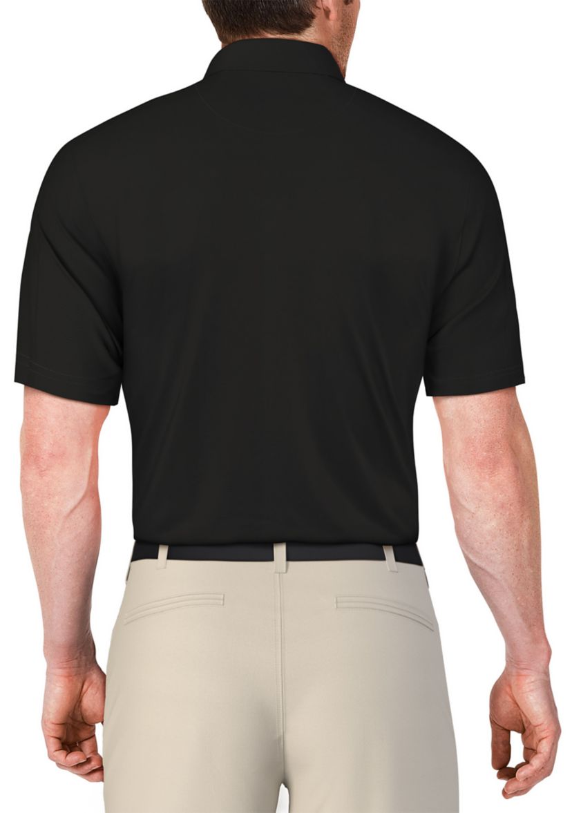 Mens Solid Cooling Texture Golf Polo Shirt