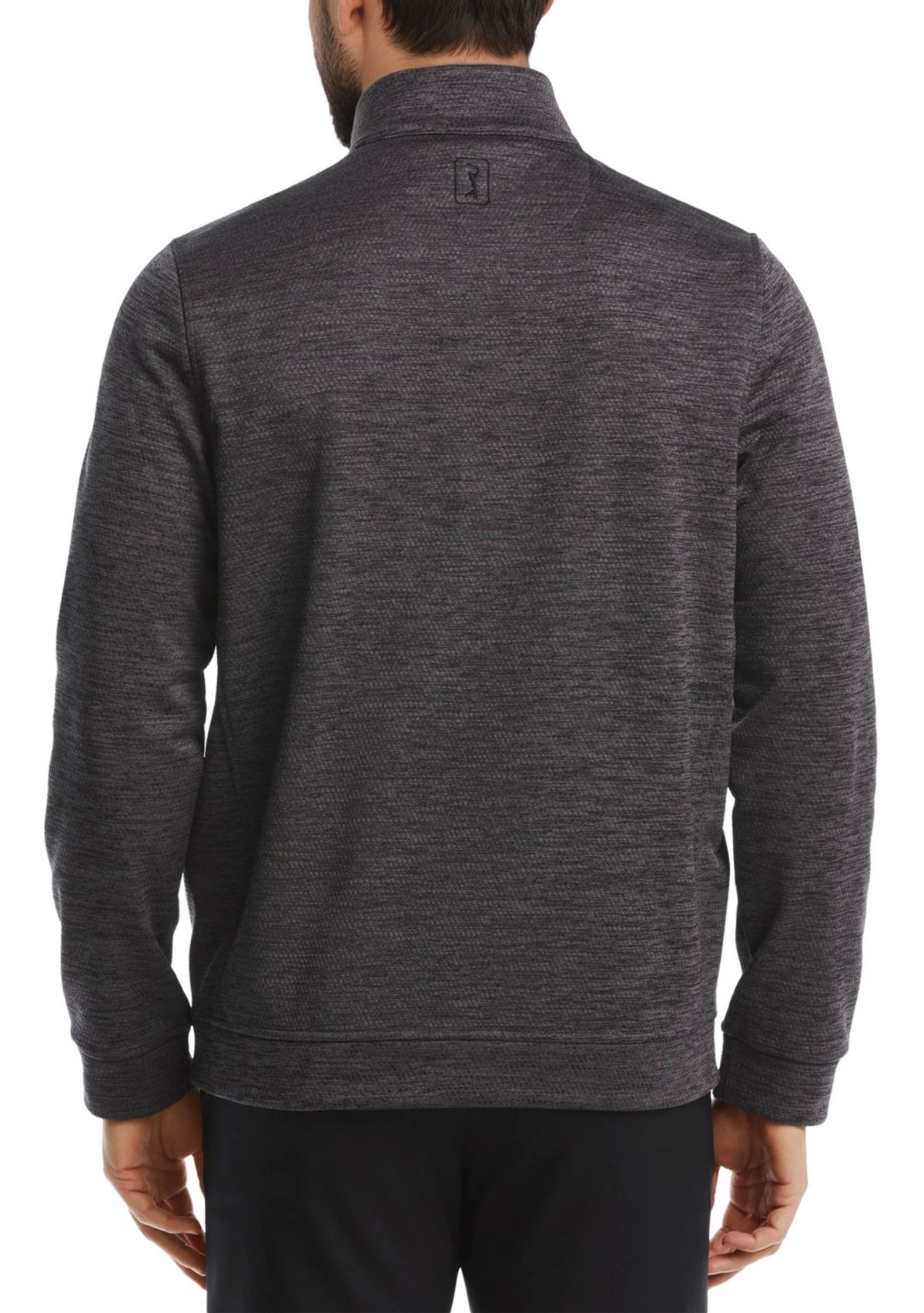 Mens Mini Argyle Quilted Knit 1/4 Zip Long Sleeve Golf Base Layer Pullover