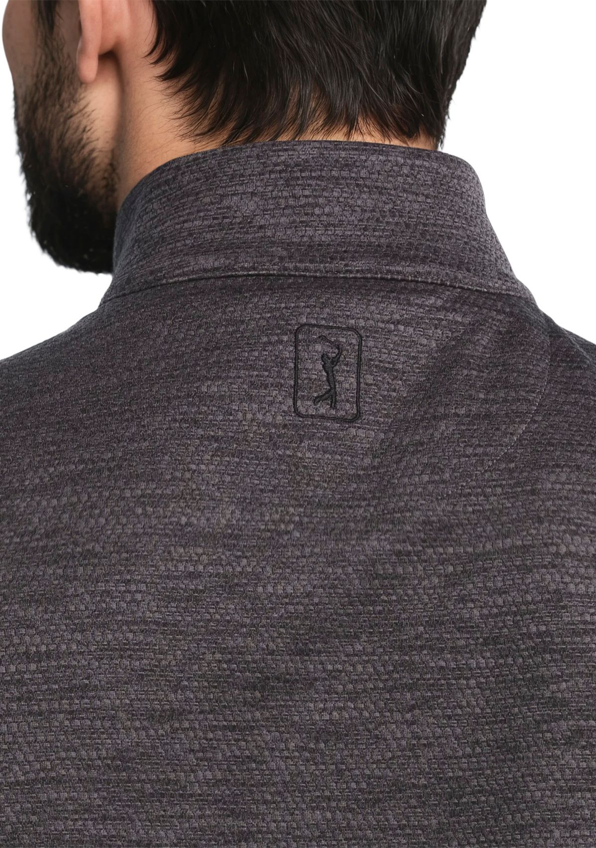 Mens Mini Argyle Quilted Knit 1/4 Zip Long Sleeve Golf Base Layer Pullover