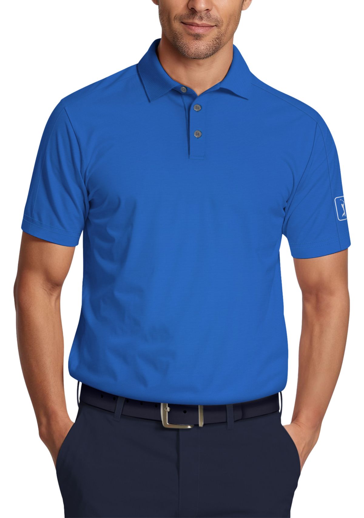 Solid Cooling Texture Short Sleeve Golf Polo Shirt