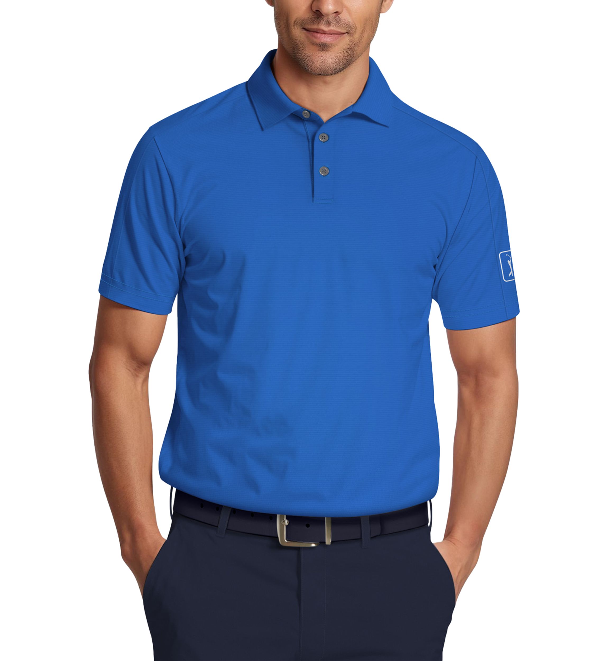 Solid Cooling Texture Short Sleeve Golf Polo Shirt