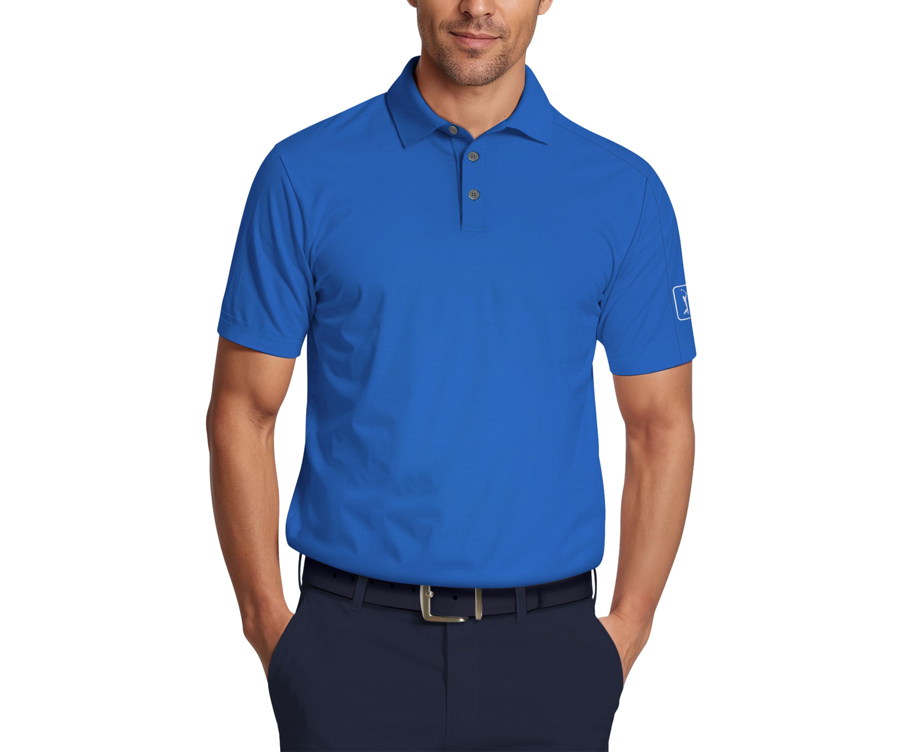 Solid Cooling Texture Short Sleeve Golf Polo Shirt