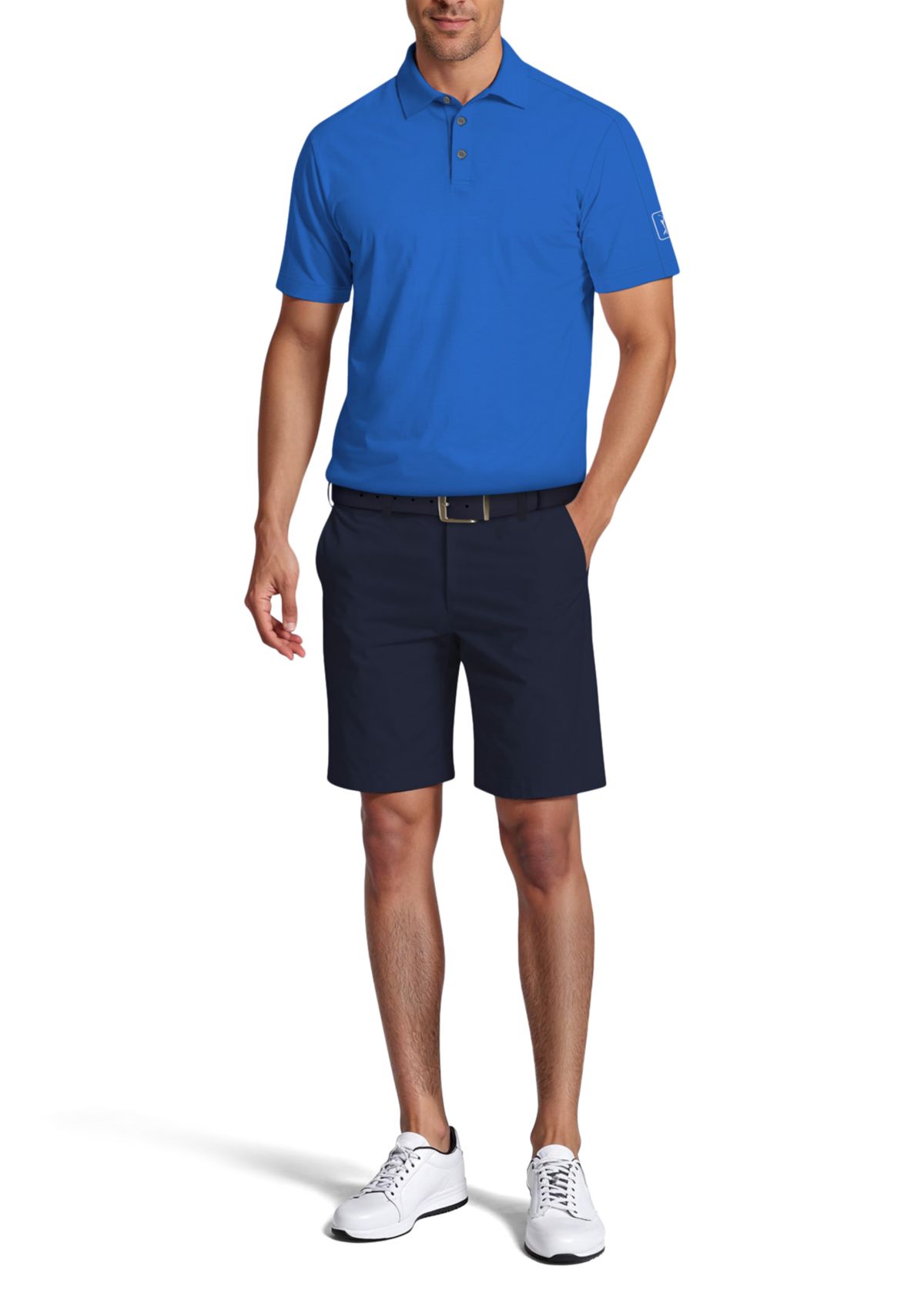 Solid Cooling Texture Short Sleeve Golf Polo Shirt