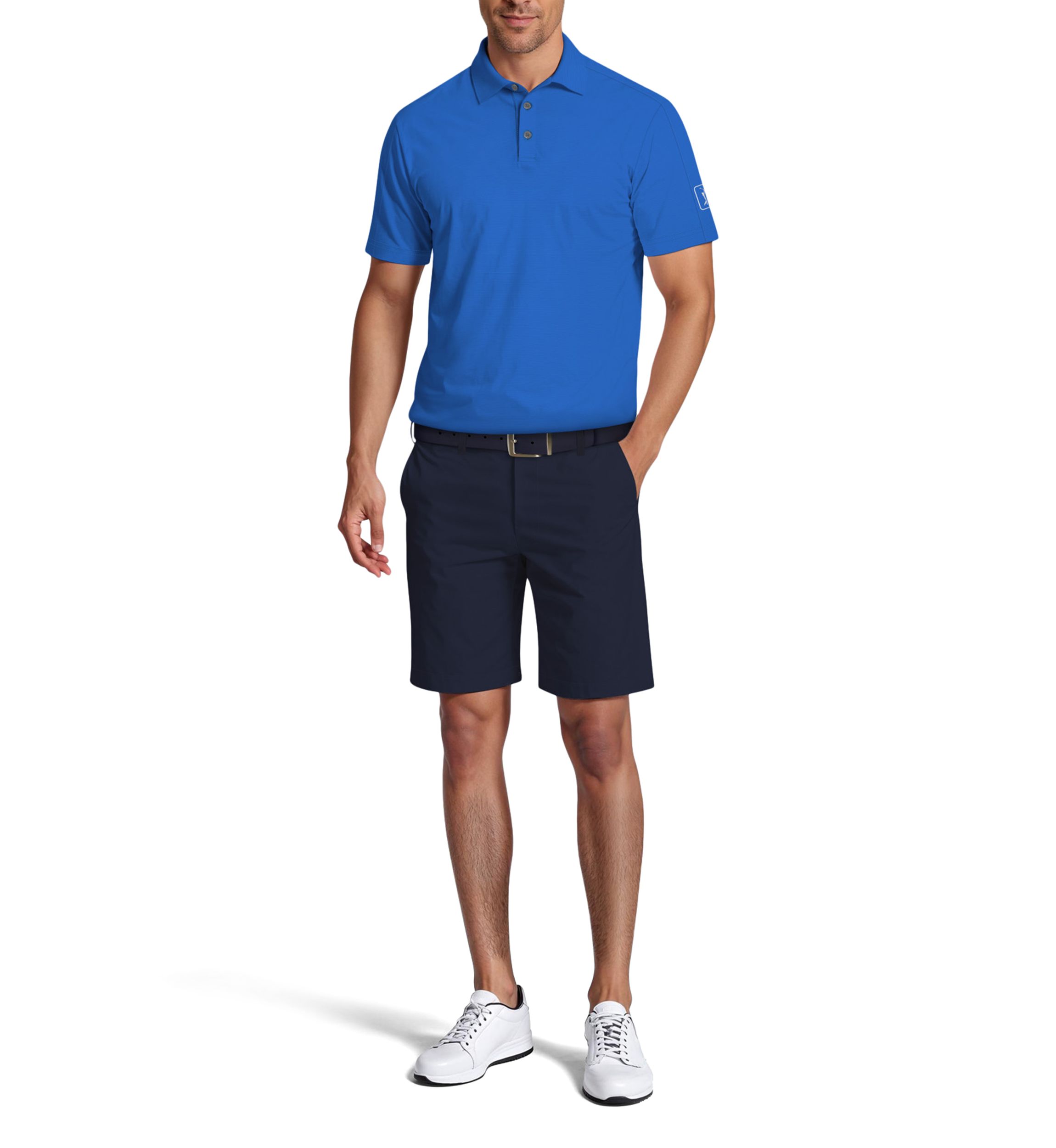 Solid Cooling Texture Short Sleeve Golf Polo Shirt