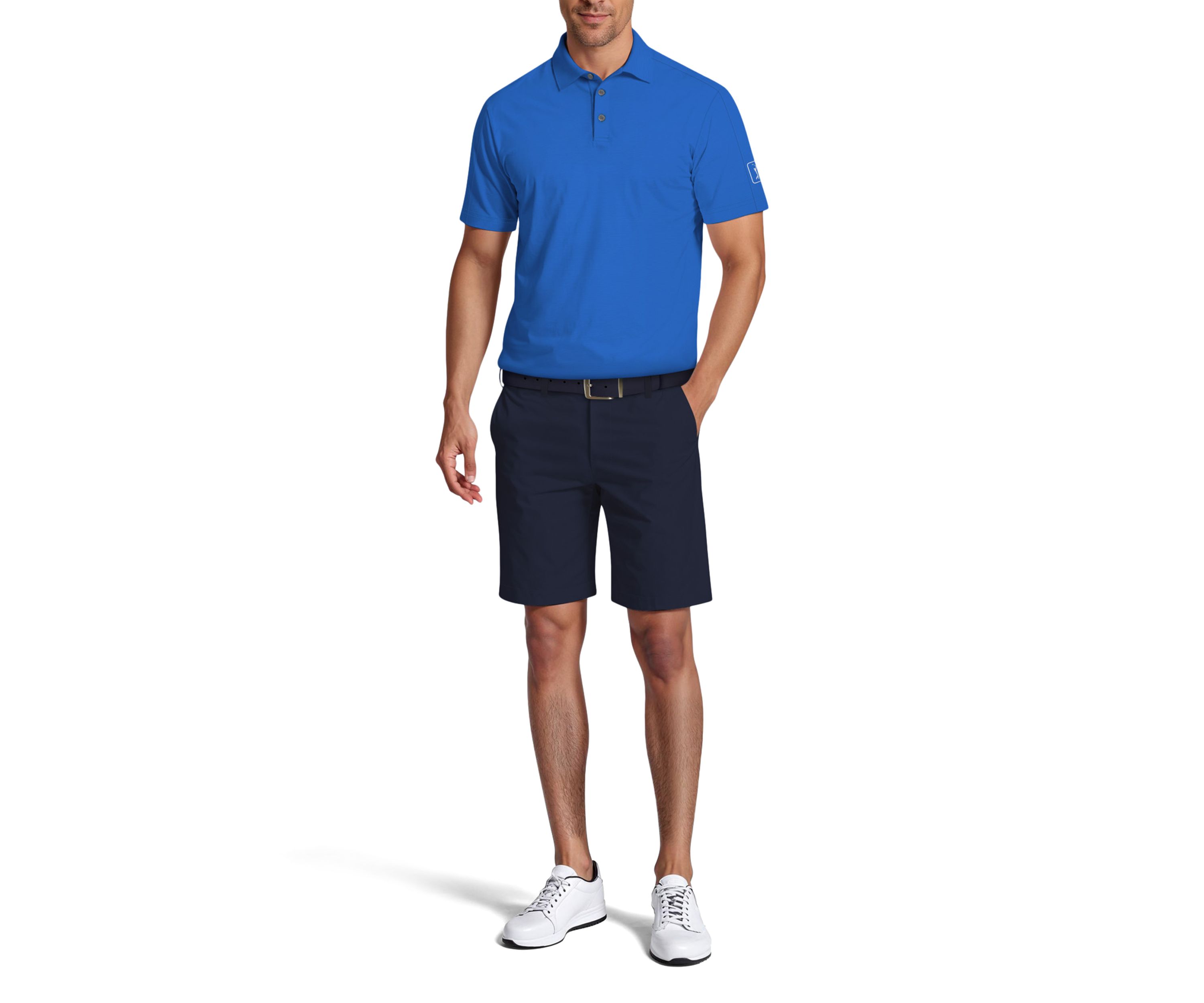 Solid Cooling Texture Short Sleeve Golf Polo Shirt