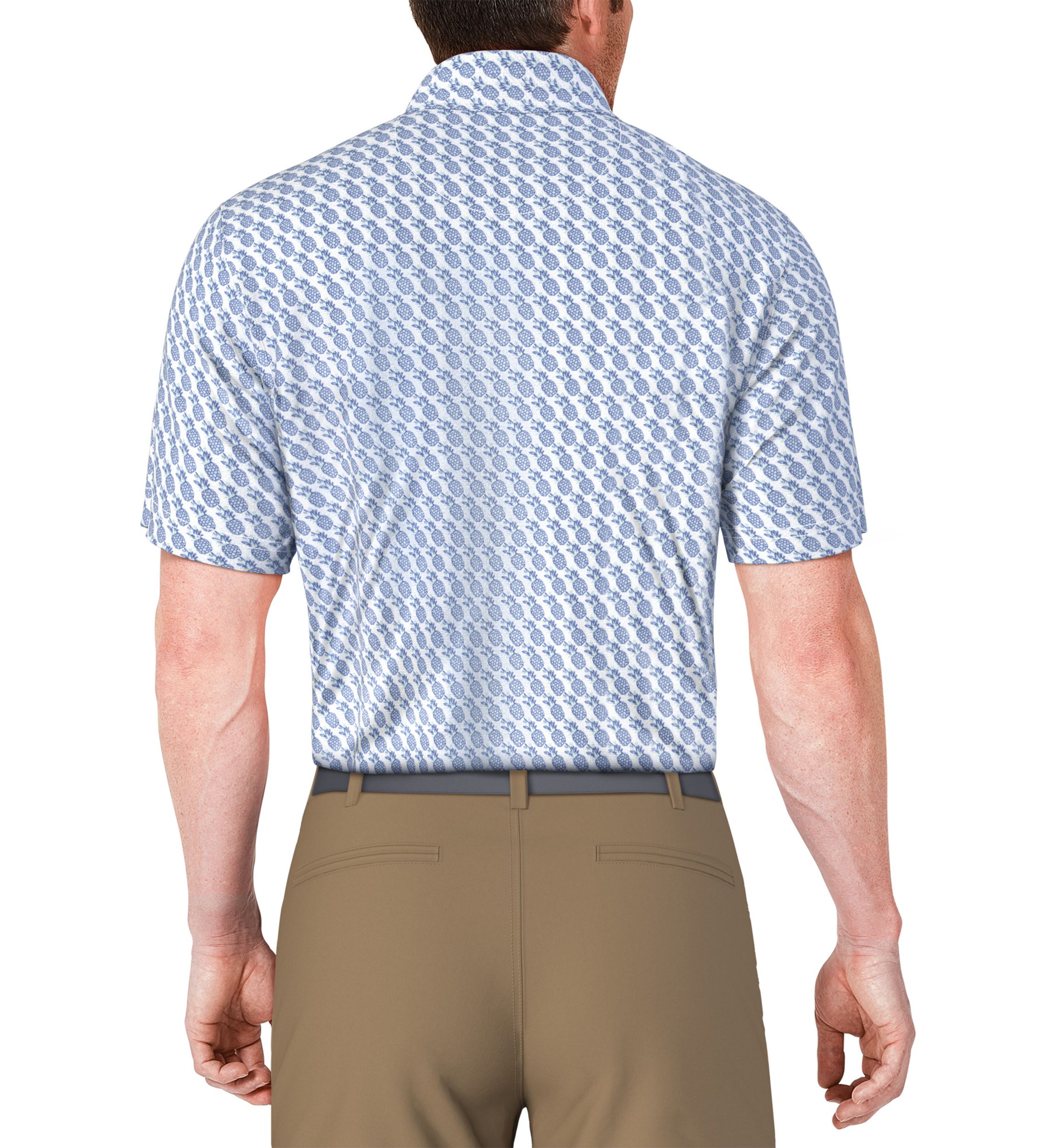 Mens Pineapple Print Short Sleeve Golf Polo Shirt