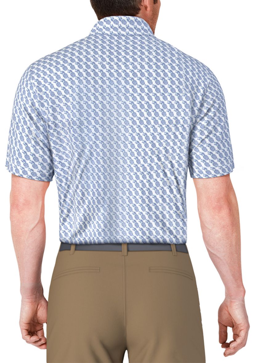 Mens Pineapple Print Short Sleeve Golf Polo Shirt