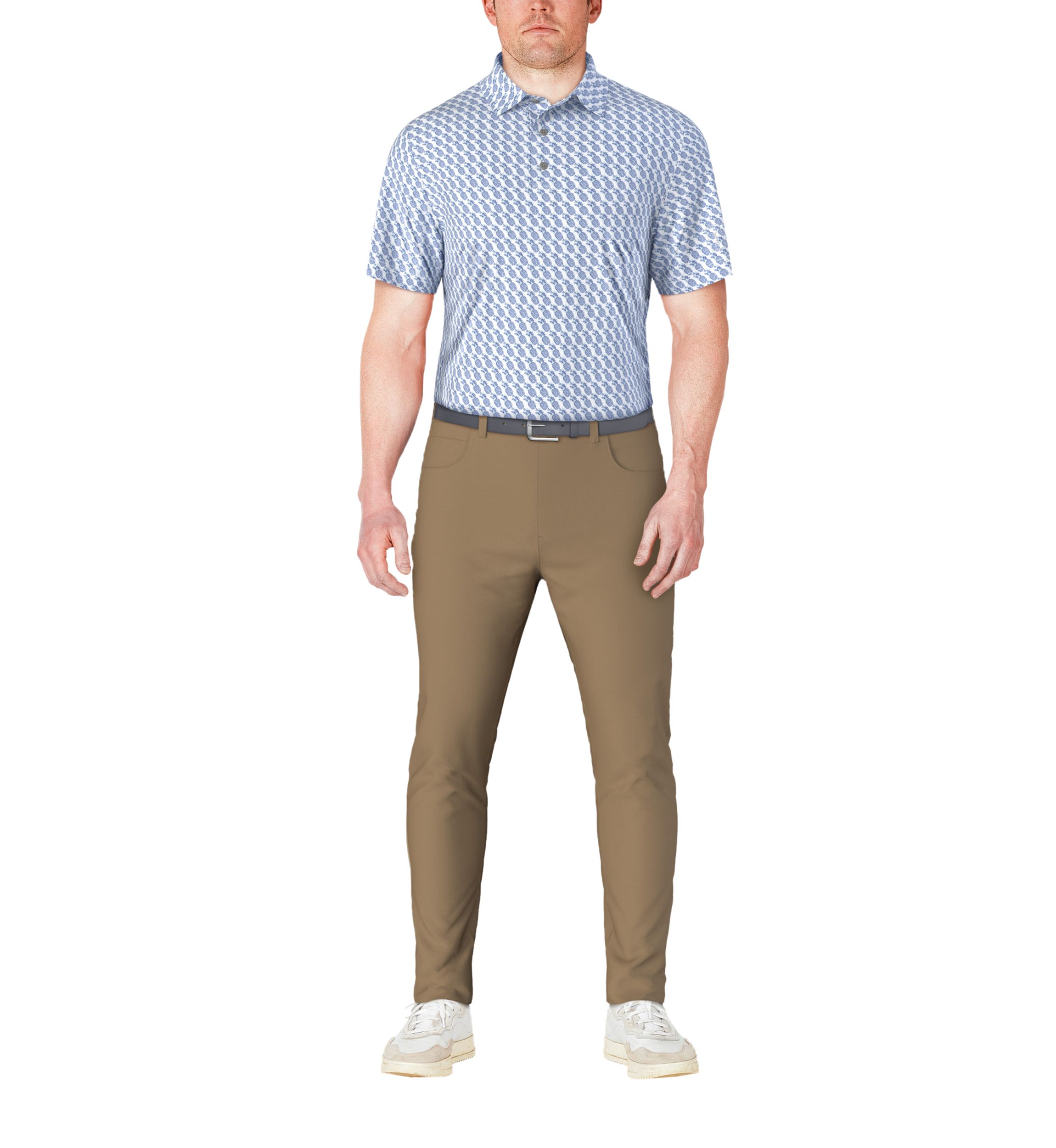 Mens Pineapple Print Short Sleeve Golf Polo Shirt