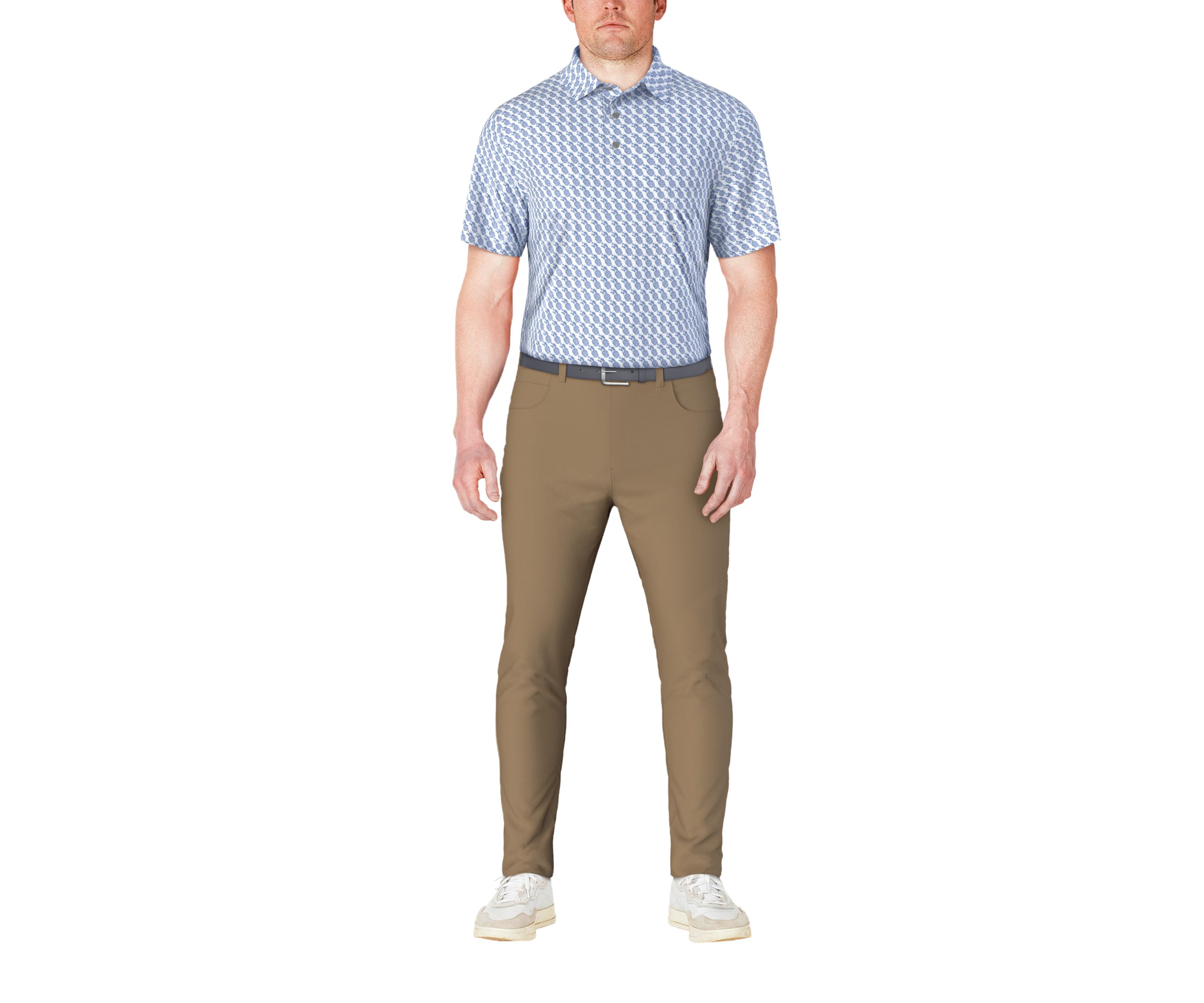Mens Pineapple Print Short Sleeve Golf Polo Shirt