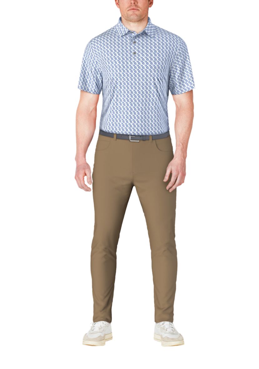 Mens Pineapple Print Short Sleeve Golf Polo Shirt