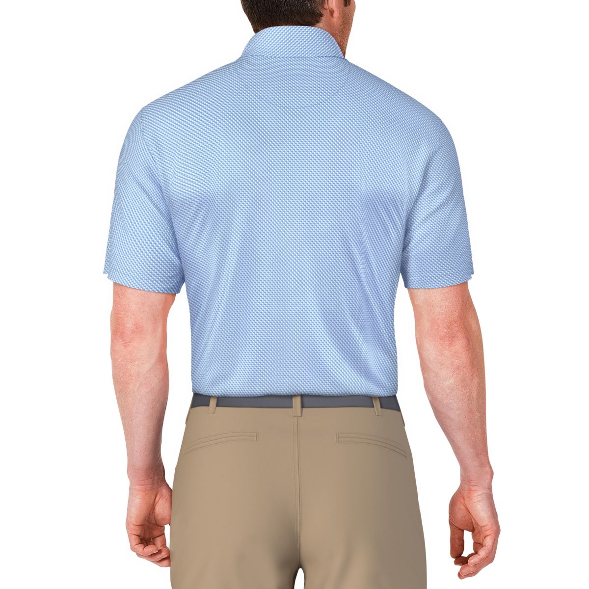 Mens Short Sleeve Geometric Printed Golf Polo Shirt