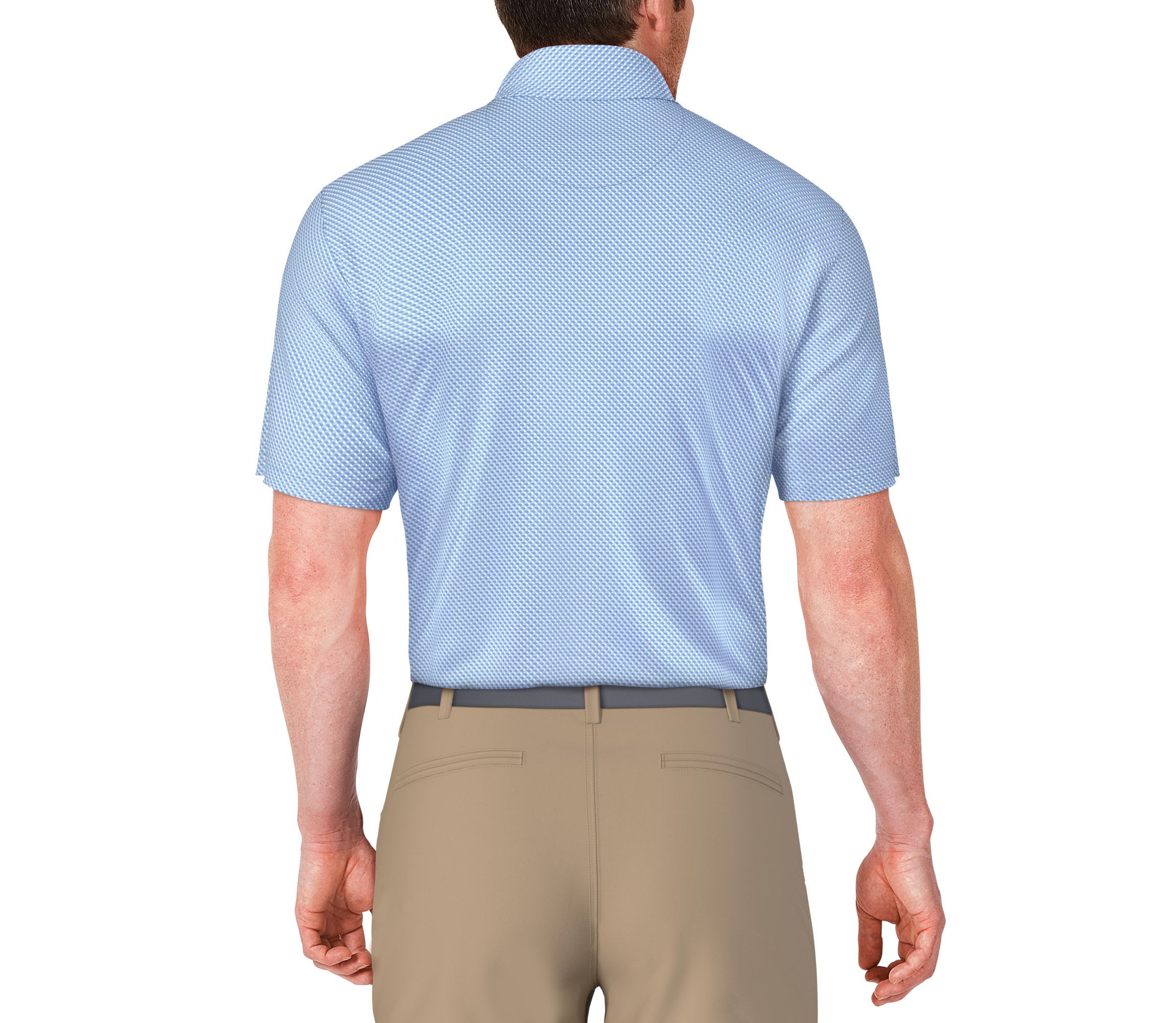 Mens Short Sleeve Geometric Printed Golf Polo Shirt