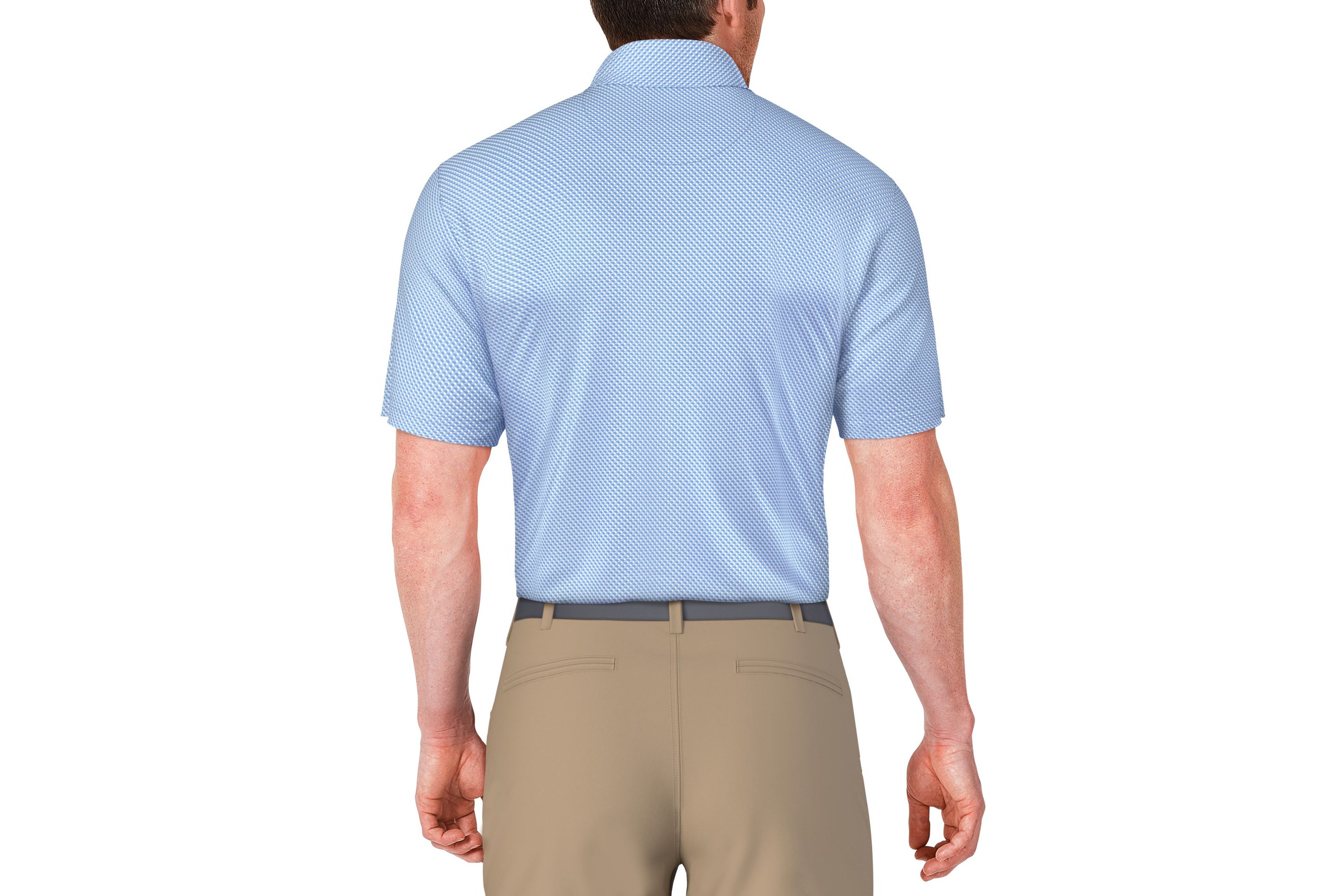 Mens Short Sleeve Geometric Printed Golf Polo Shirt