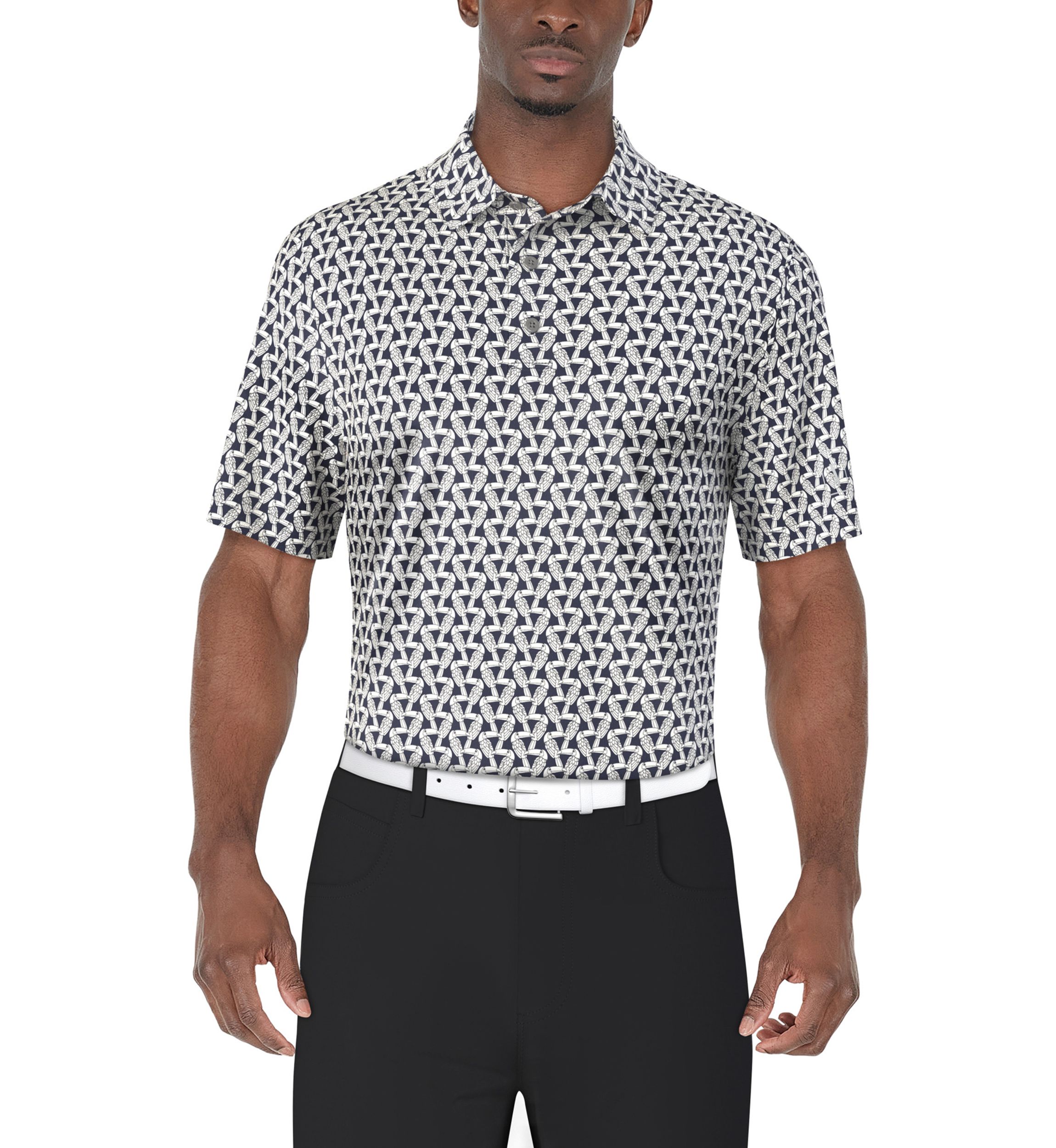 Mens Toucan Print Short Sleeve Golf Polo Shirt