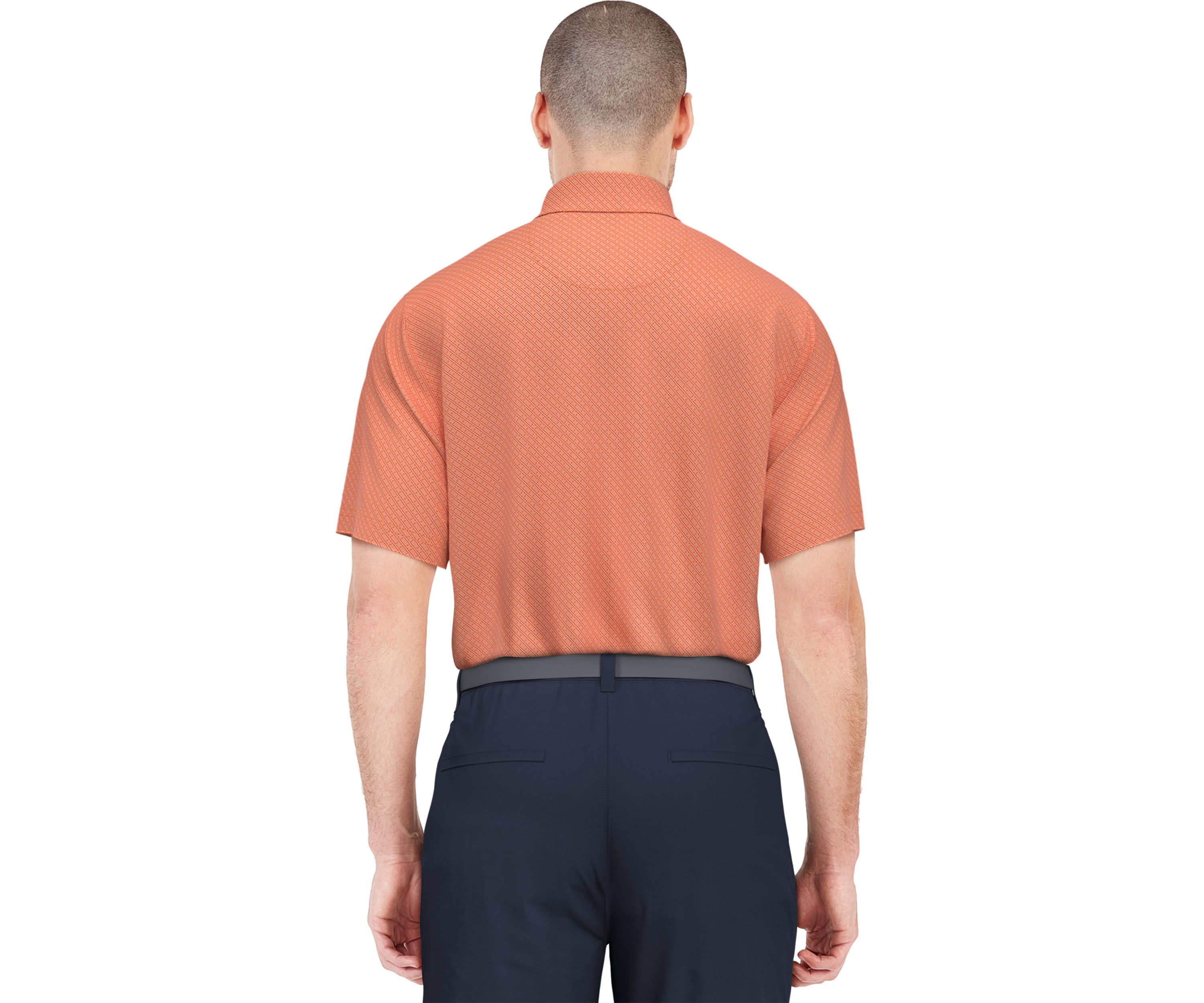 Mens Geometric Jacquard Golf Polo Shirt