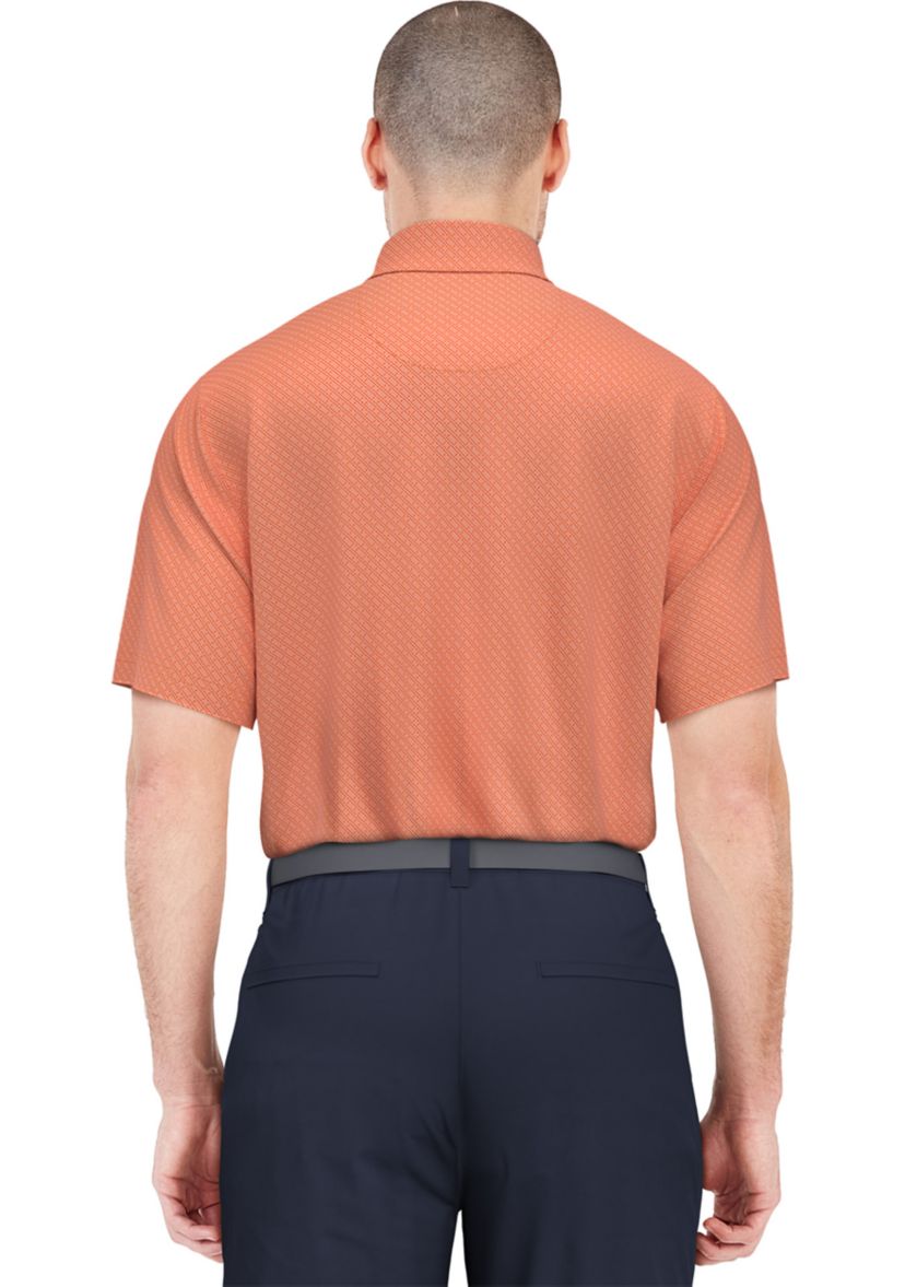 Mens Geometric Jacquard Golf Polo Shirt