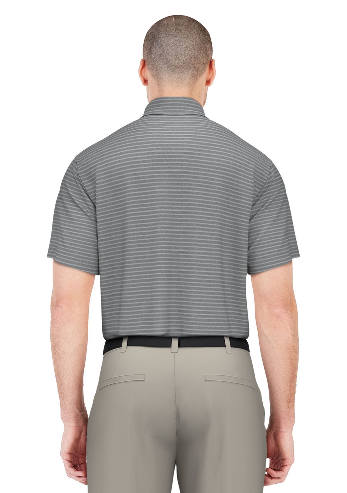 Heather Feeder Stripe Short Sleeve Golf Polo Shirt