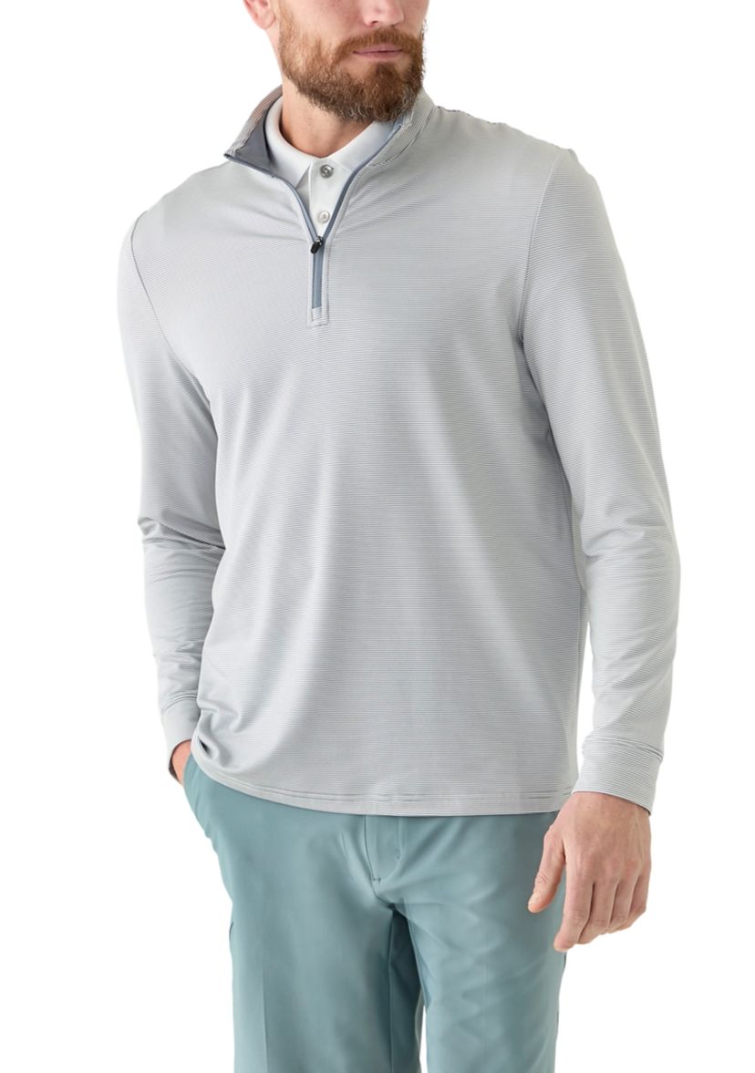PGA TOUR Long Sleeve Feeder Stripe Mock Neck Golf Shirt | Belk