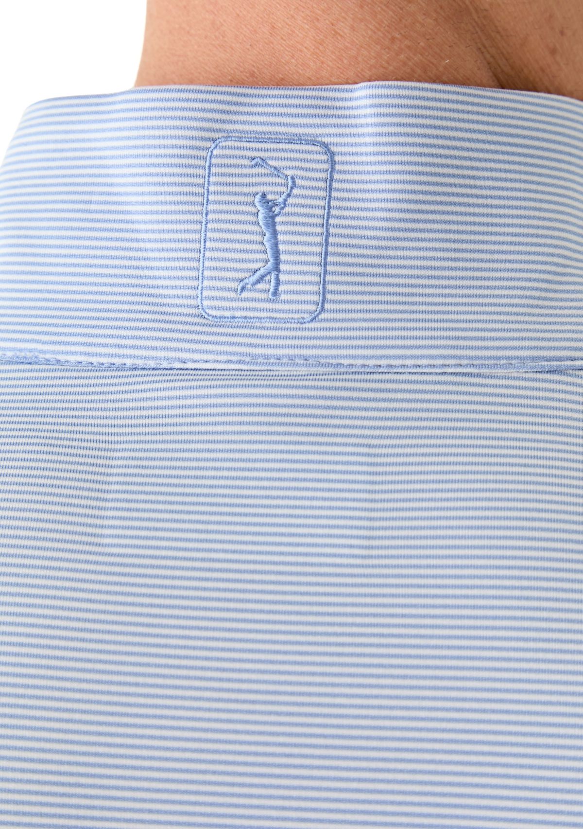 Long Sleeve Feeder Stripe Mock Neck Golf Shirt