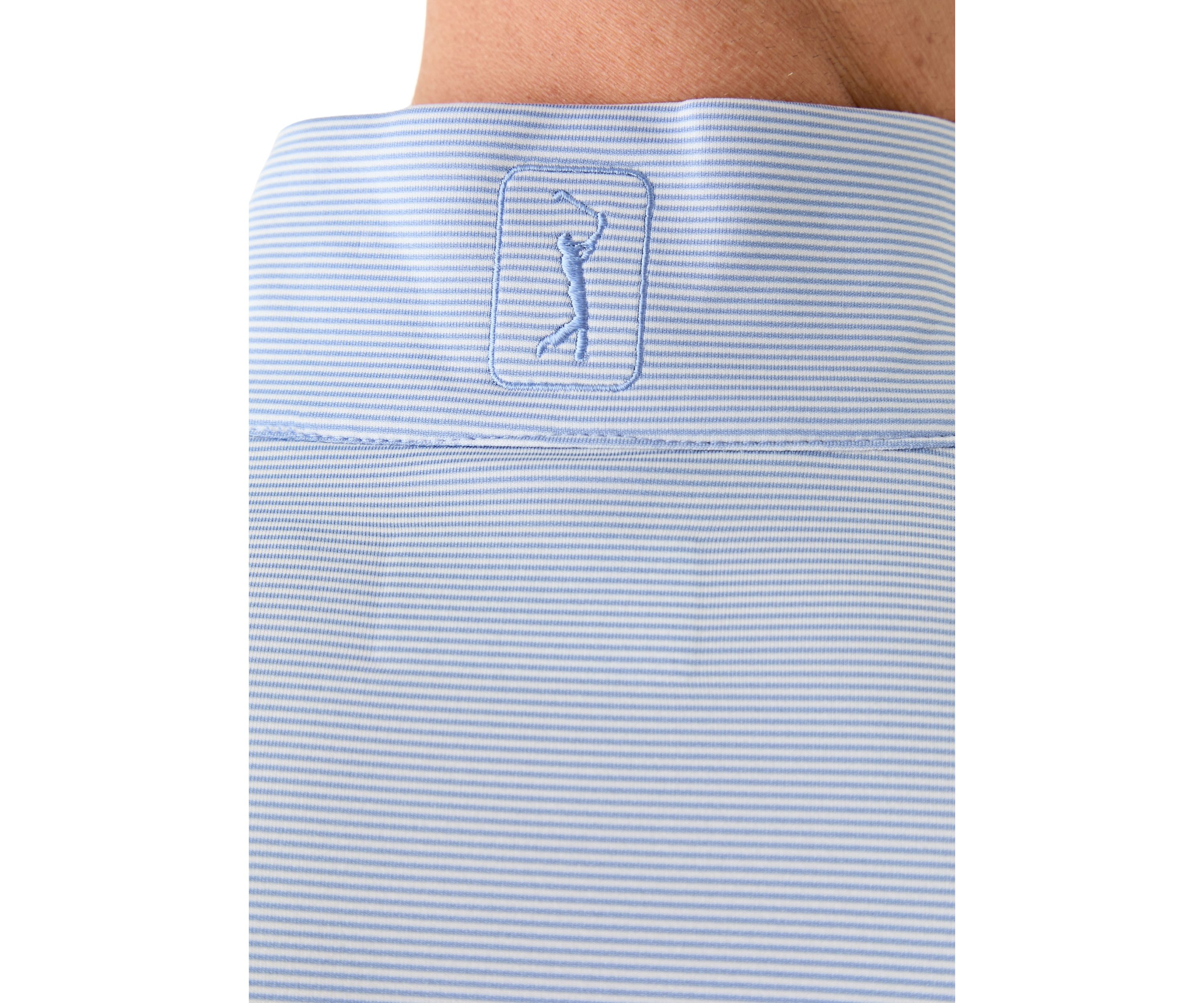 Long Sleeve Feeder Stripe Mock Neck Golf Shirt