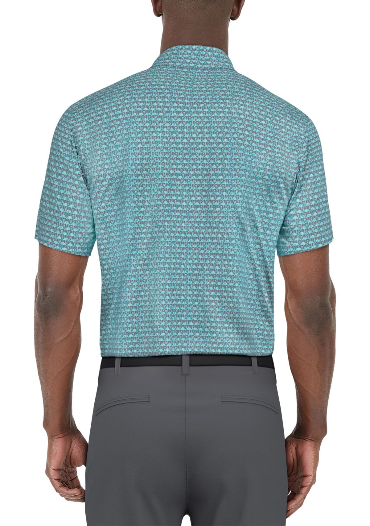 Short Sleeve Flamingo Geometric Printed Polo Shirt 