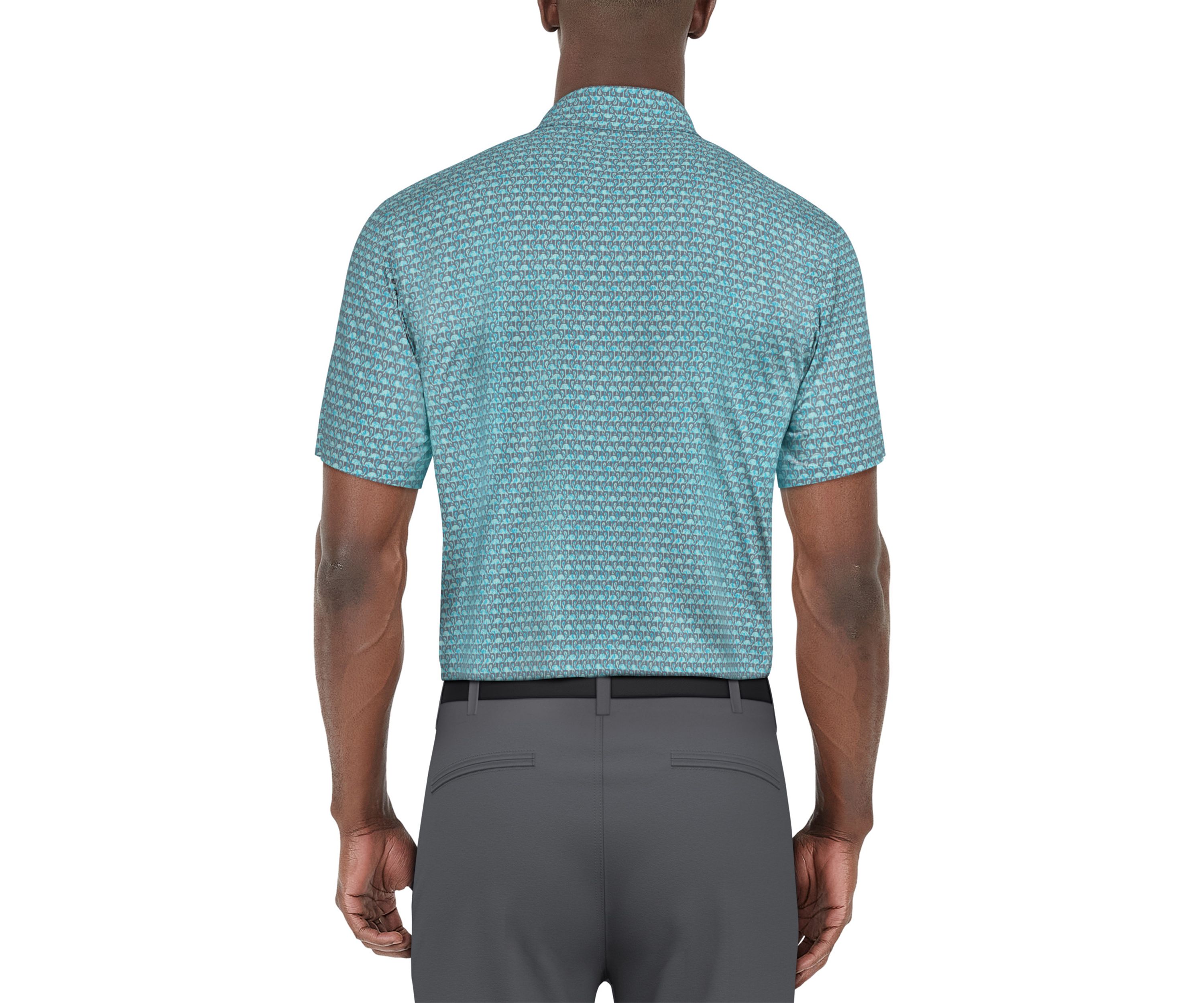 Short Sleeve Flamingo Geometric Printed Polo Shirt 