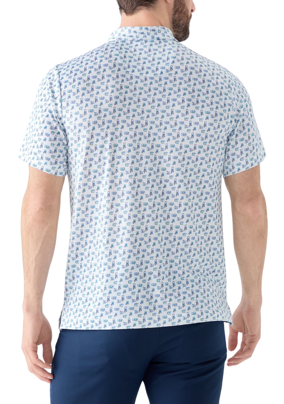 Short Sleeve Refreshments Printed Polo Shirt 