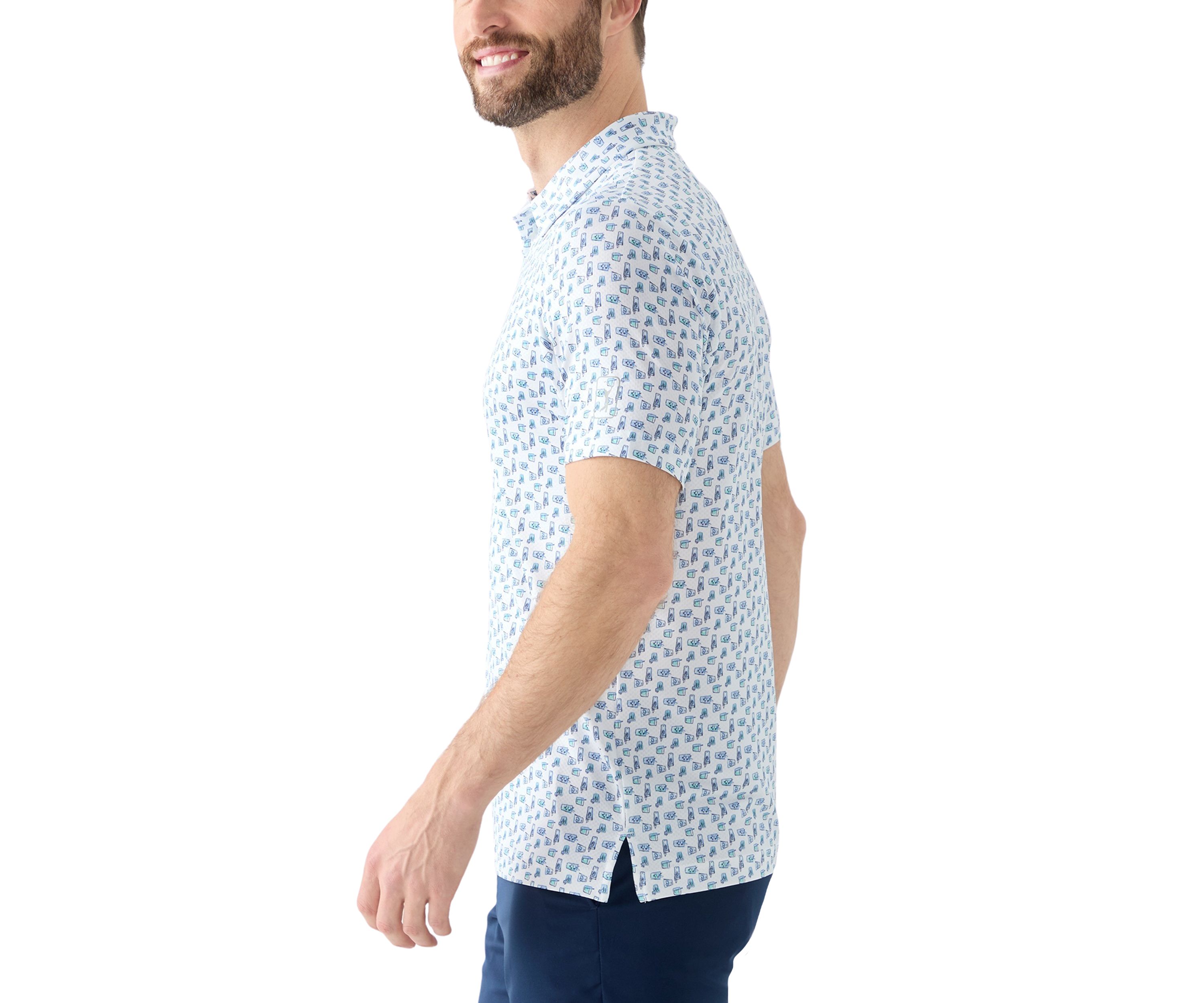 Short Sleeve Refreshments Printed Polo Shirt 