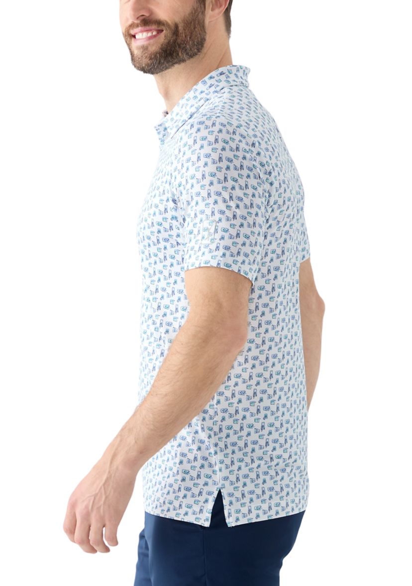 Short Sleeve Refreshments Printed Polo Shirt 