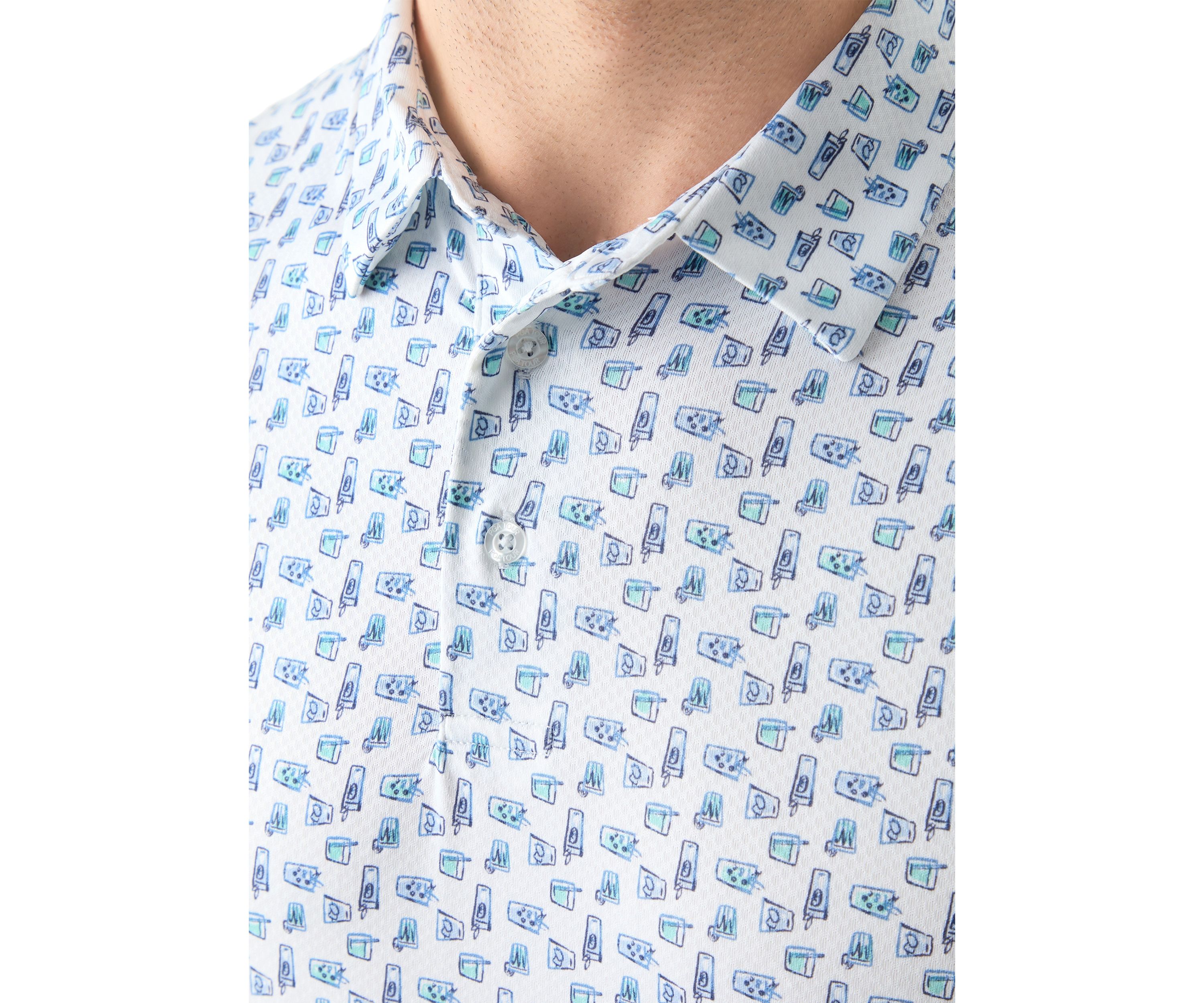 Short Sleeve Refreshments Printed Polo Shirt 