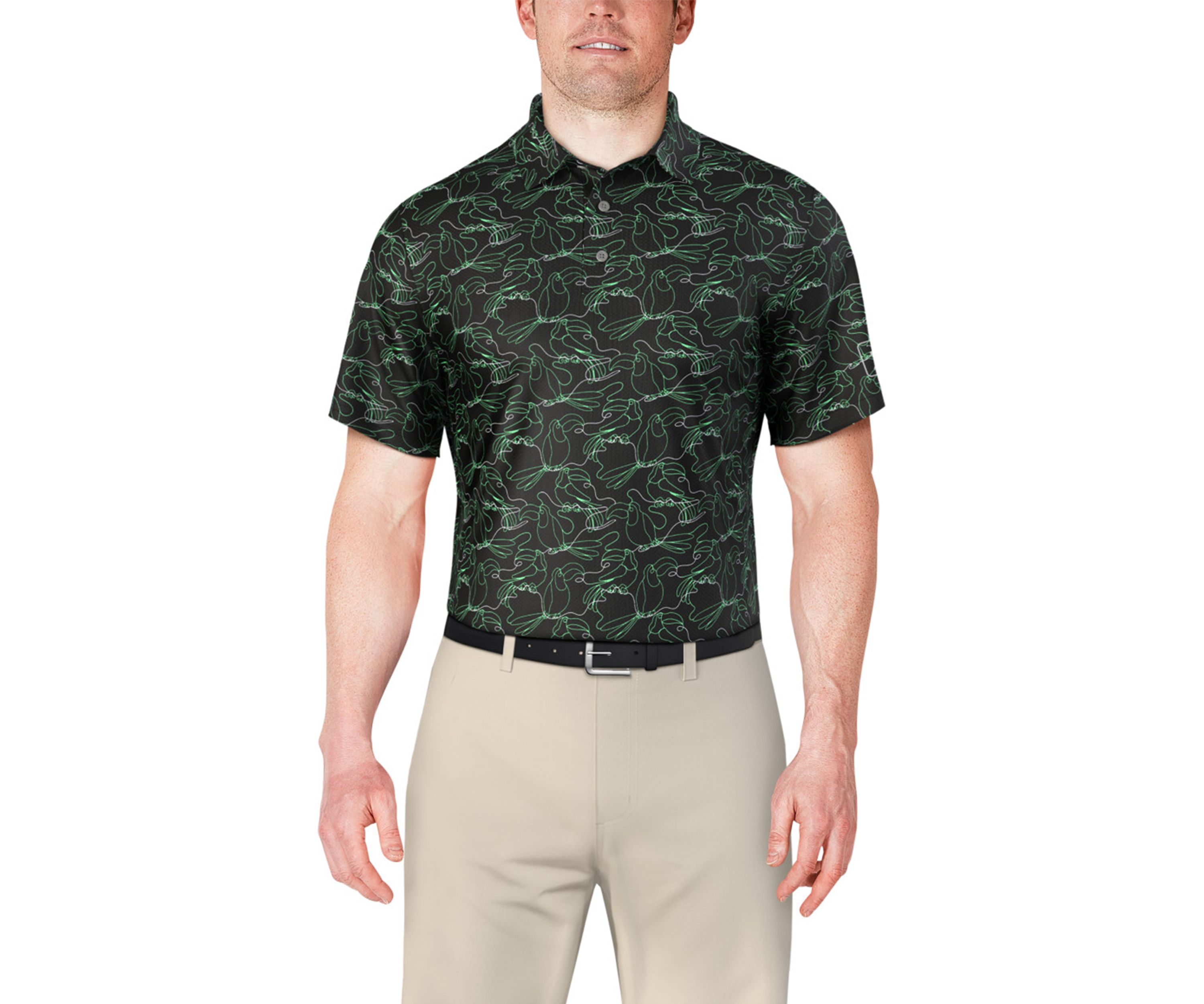 Mens Linear Toucan Printed Polo Shirt