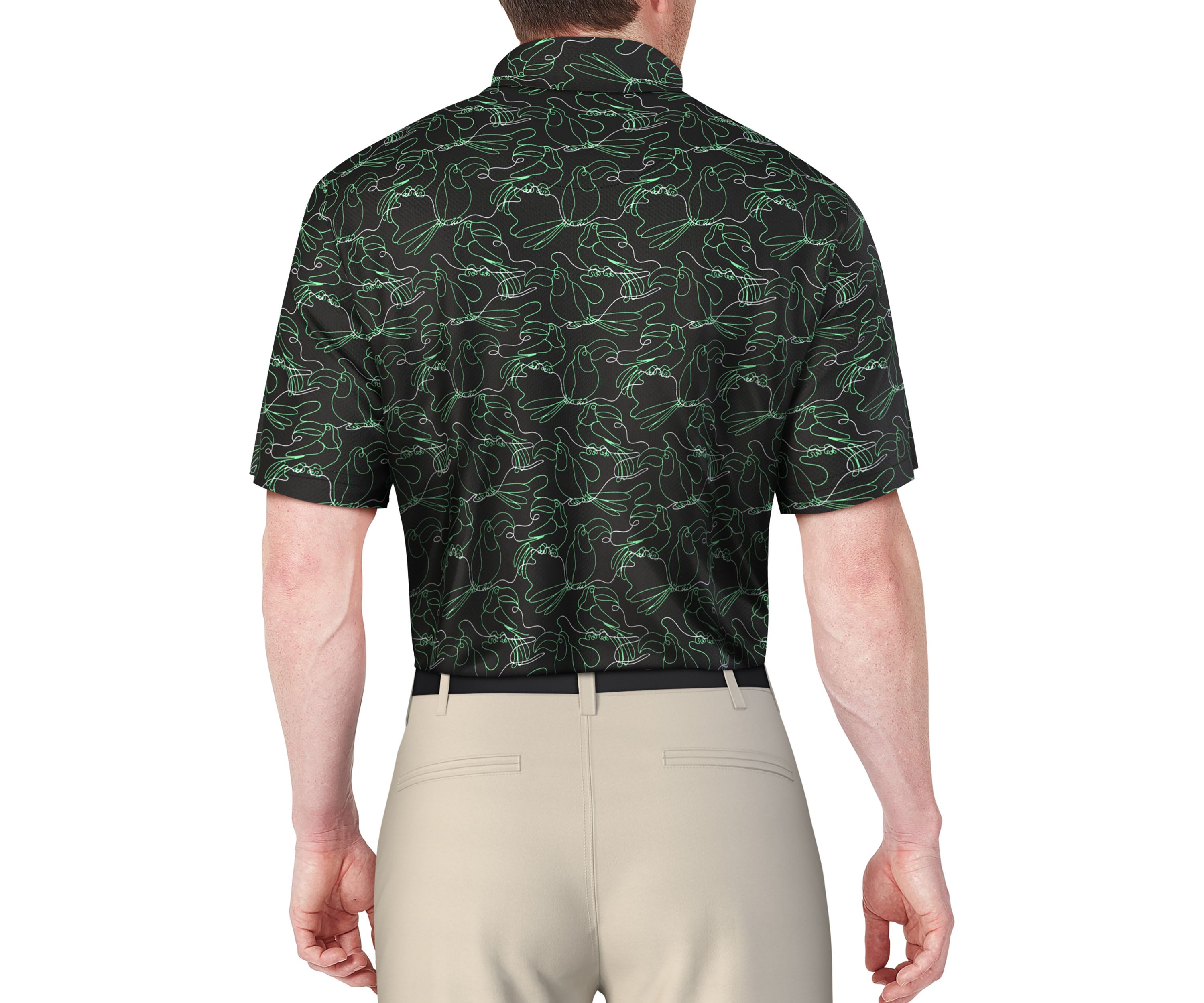 Mens Linear Toucan Printed Polo Shirt