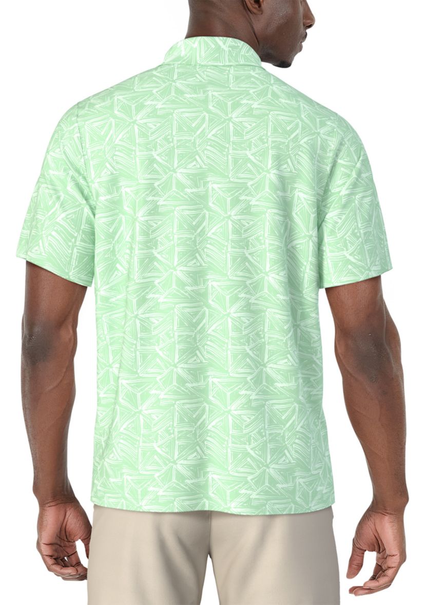 Mens Brush Strokes Geo Printed Polo Shirt