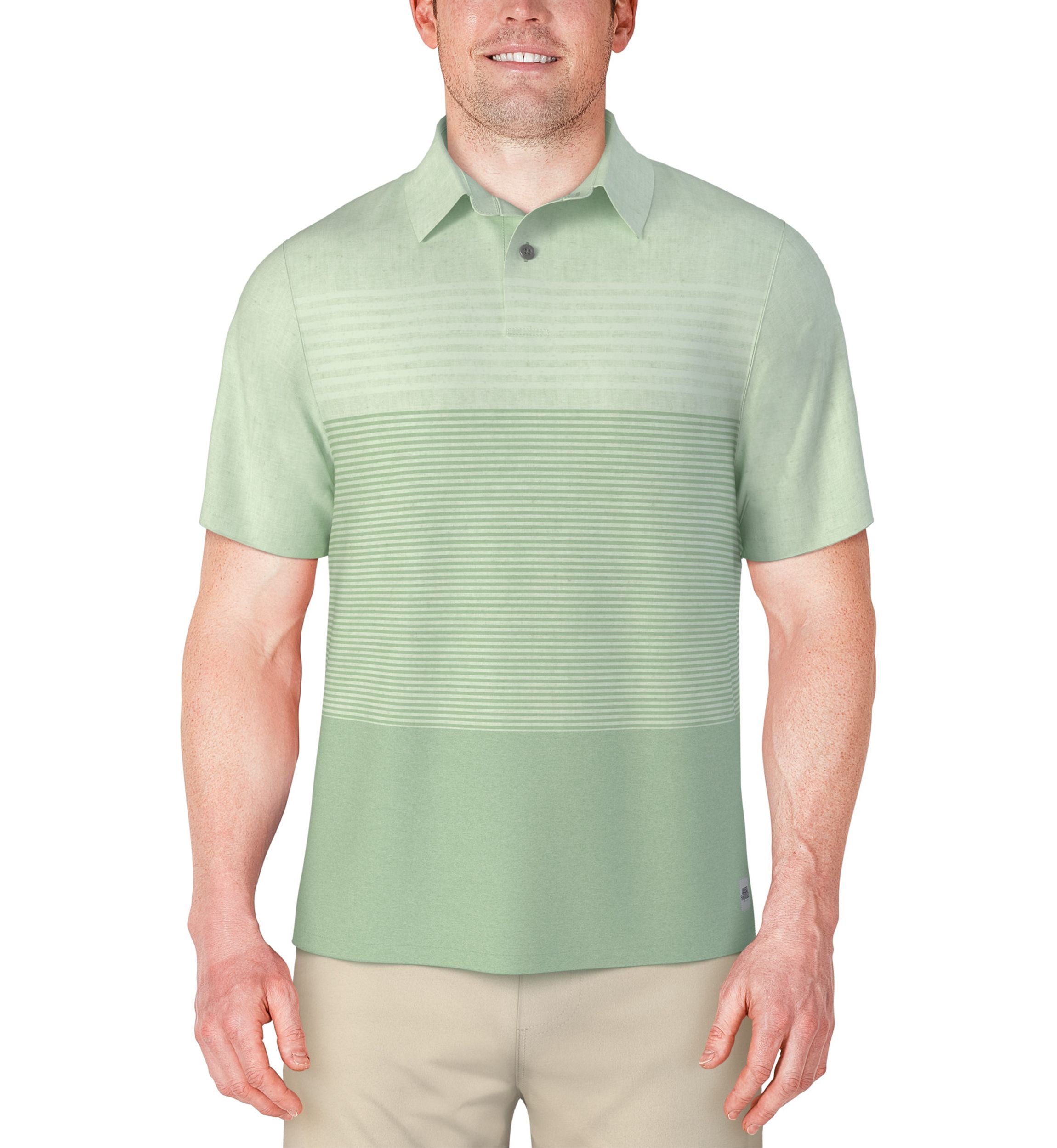 Mens Distressed Stripe Print Short Sleeve Golf Polo Shirt