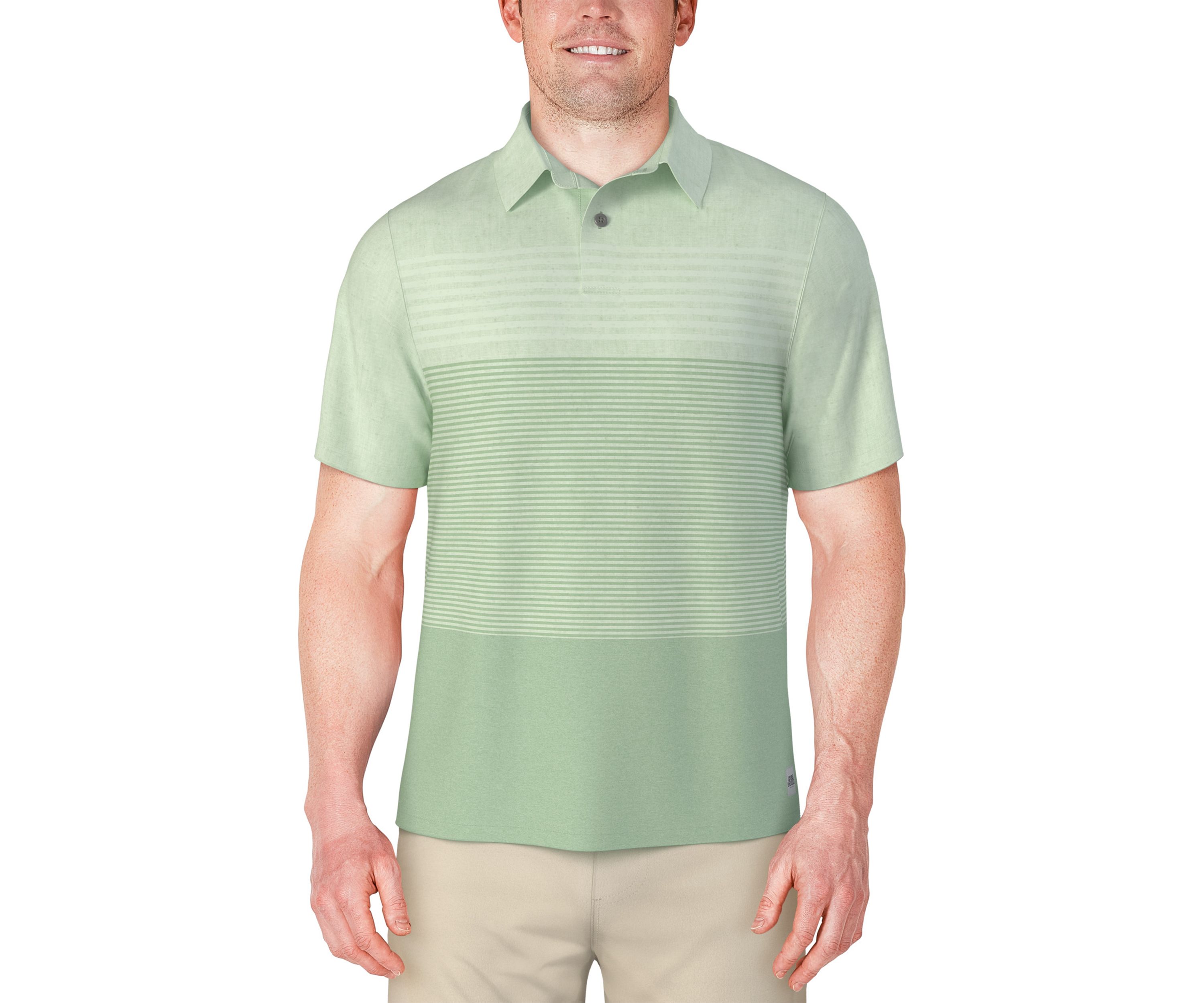 Mens Distressed Stripe Print Short Sleeve Golf Polo Shirt